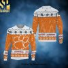 Clemson Tigers Custom Name and Number Ugly Christmas Sweater