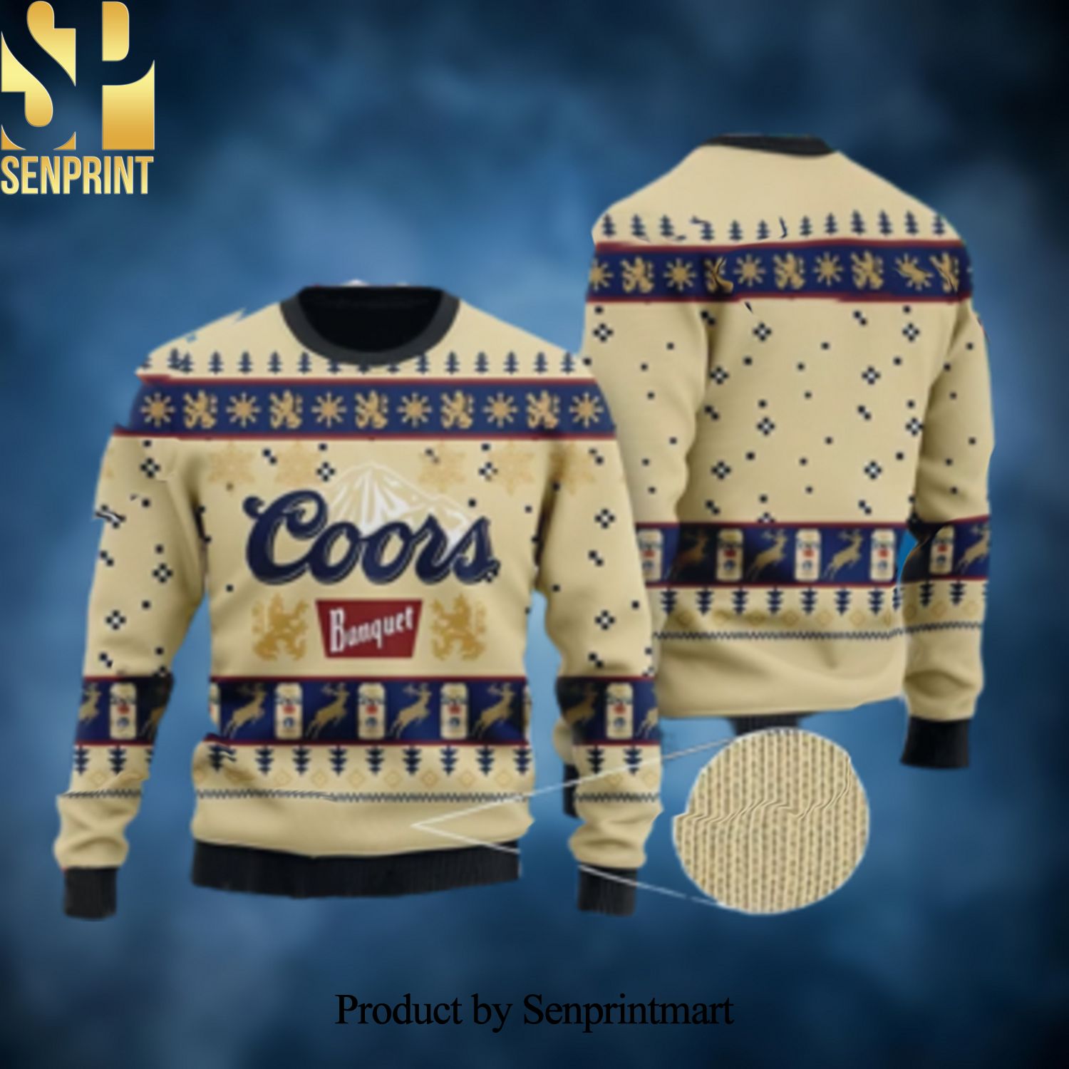 Coors Banquet 3D Printed Ugly Christmas Sweater