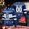 Detroit Lions NFL American Football Team Cardigan Style Christmas Ugly Wool Knitted Sweater