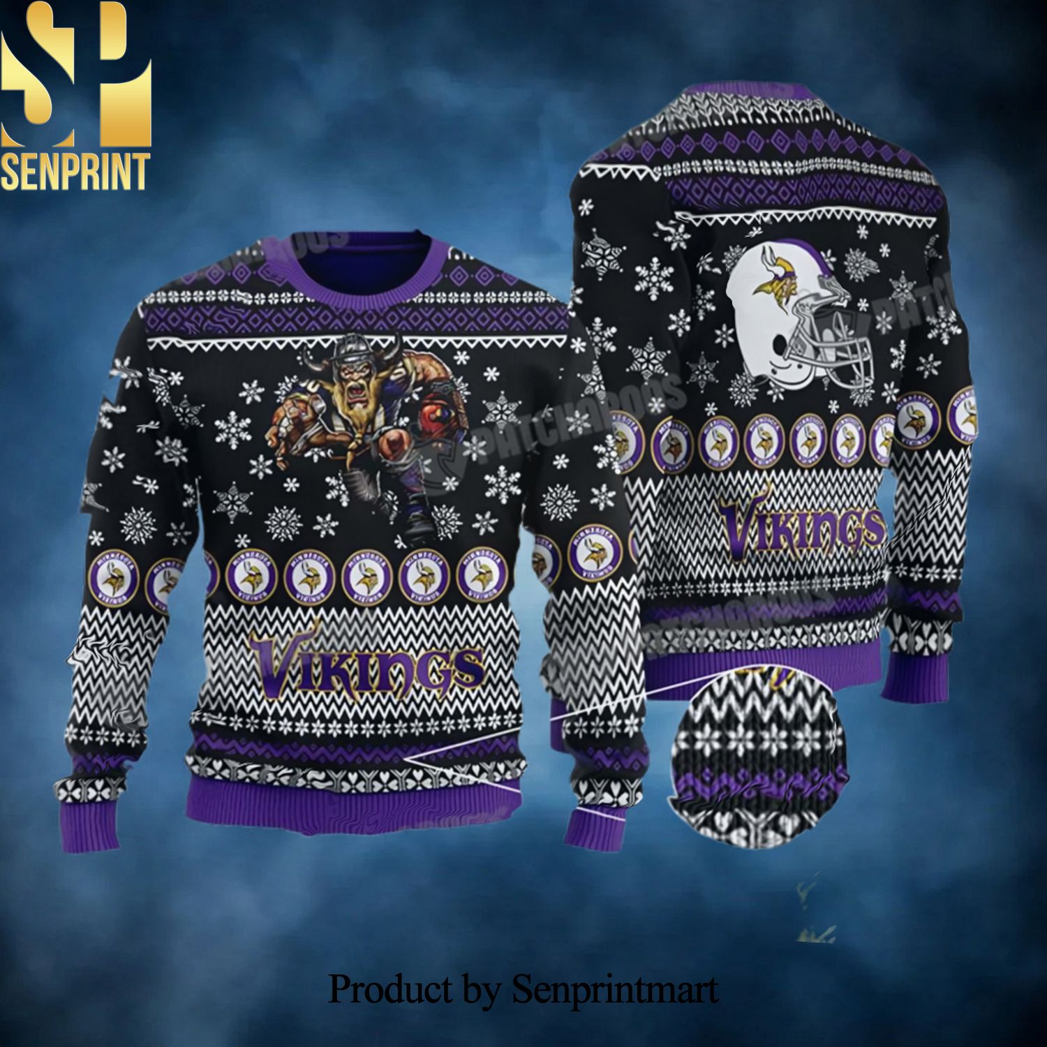 Minnesota Vikings 3D NFL Football Fan Gift 3D Printed Ugly Christmas Sweater