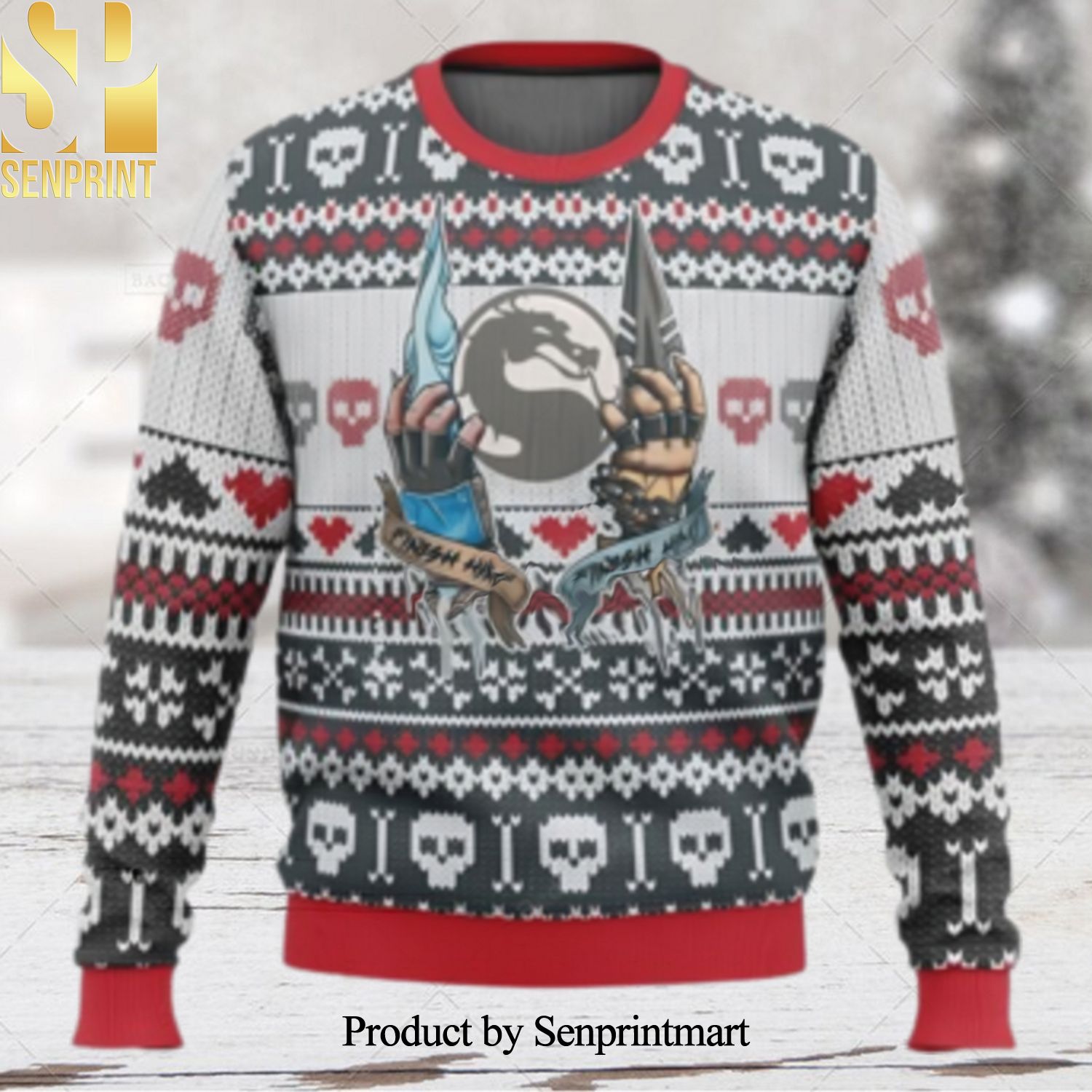 Mortal Kombat Finish Him Ugly Christmas Sweater