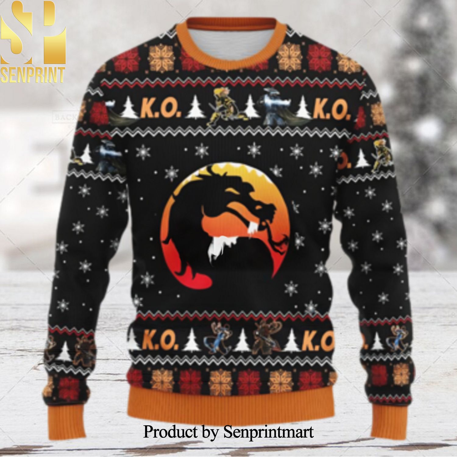 Mortal Kombat Xmas Wool Knitted Sweater 3D Printed Ugly Christmas Sweater