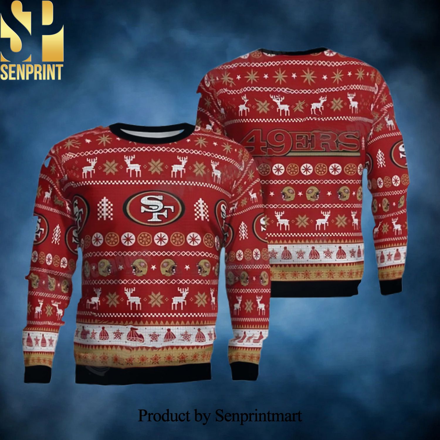 NFL San Francisco Football Logo 49ers Gifts For Him Ugly Christmas Holiday Sweater