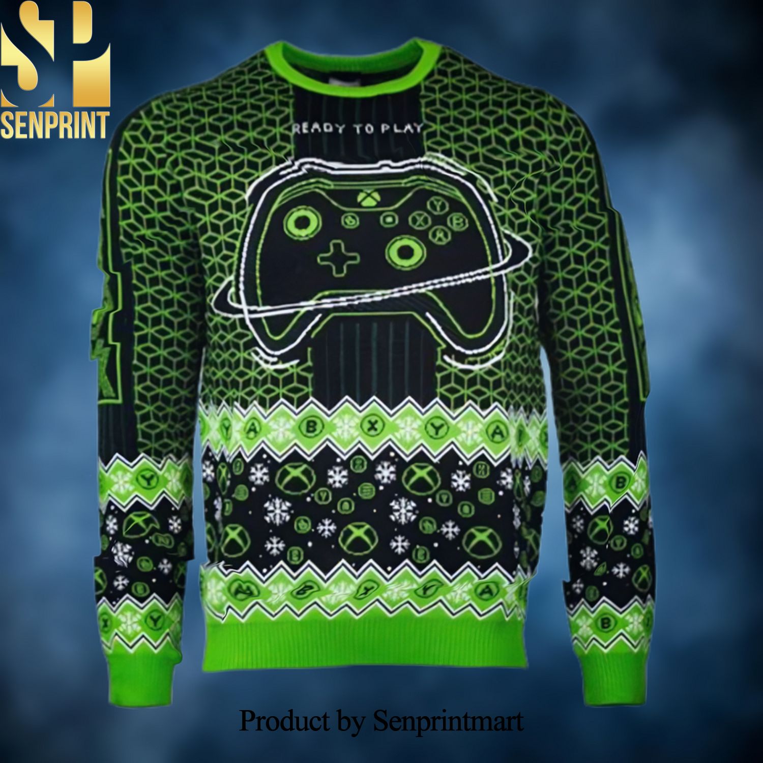 Official Xbox Ready To Play Ugly Christmas Wool Knitted Sweater