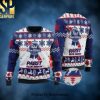 Pabst Blue Ribbon Beer Navy Ugly Xmas Wool Knitted Sweater