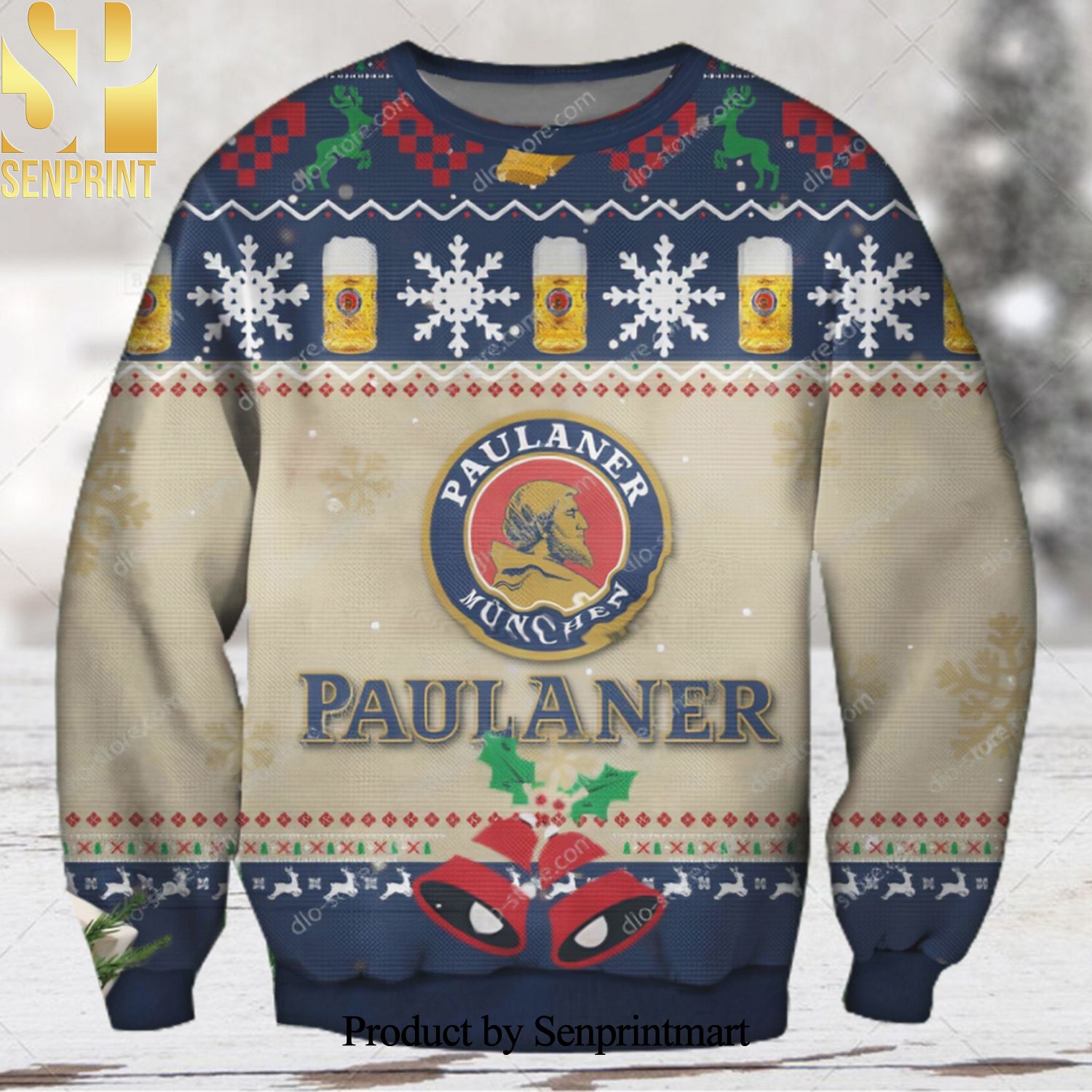 Paulaner Munchen Beer Ugly Christmas Holiday Sweater