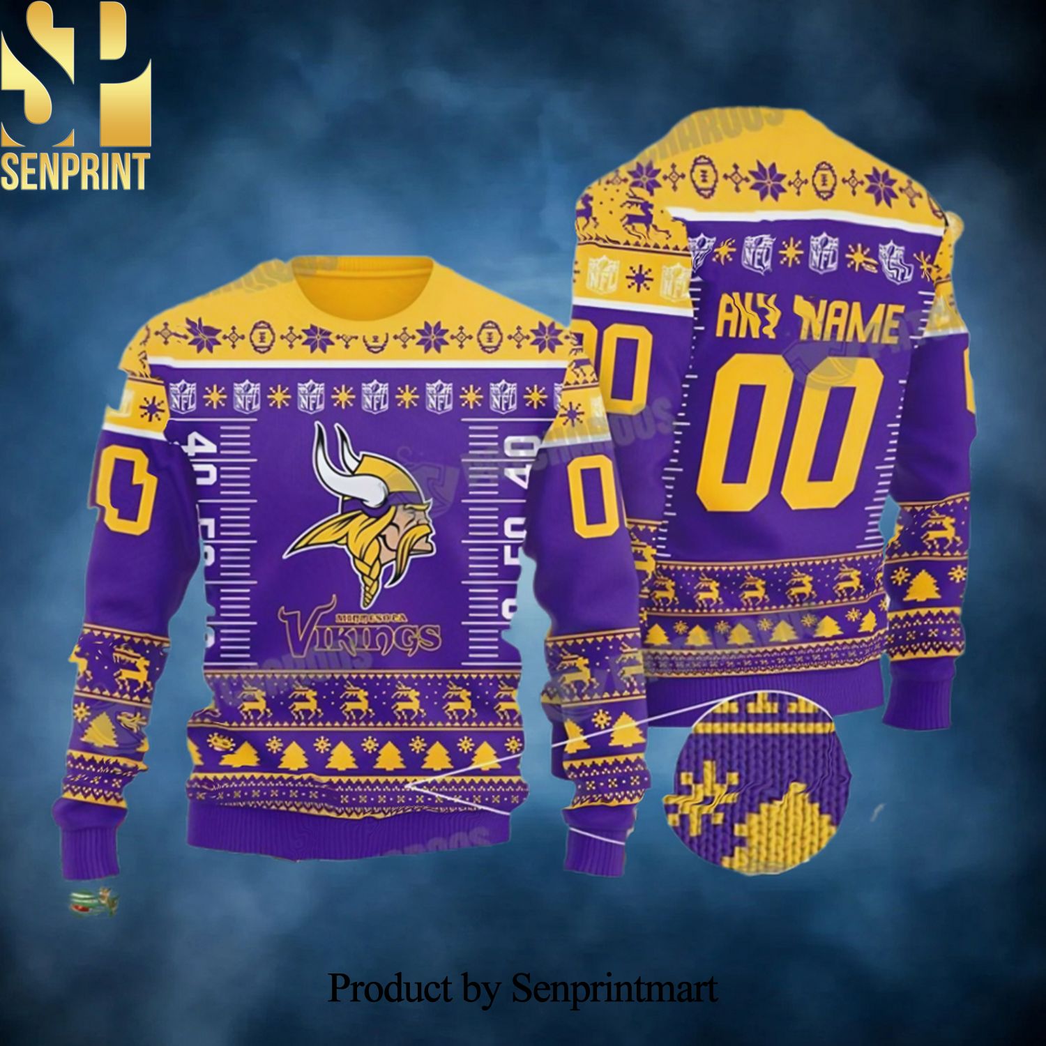 Personalized NFL Minnesota Vikings 3D Gift For Fan 1 768×768 Ugly Xmas Wool Knitted Sweater