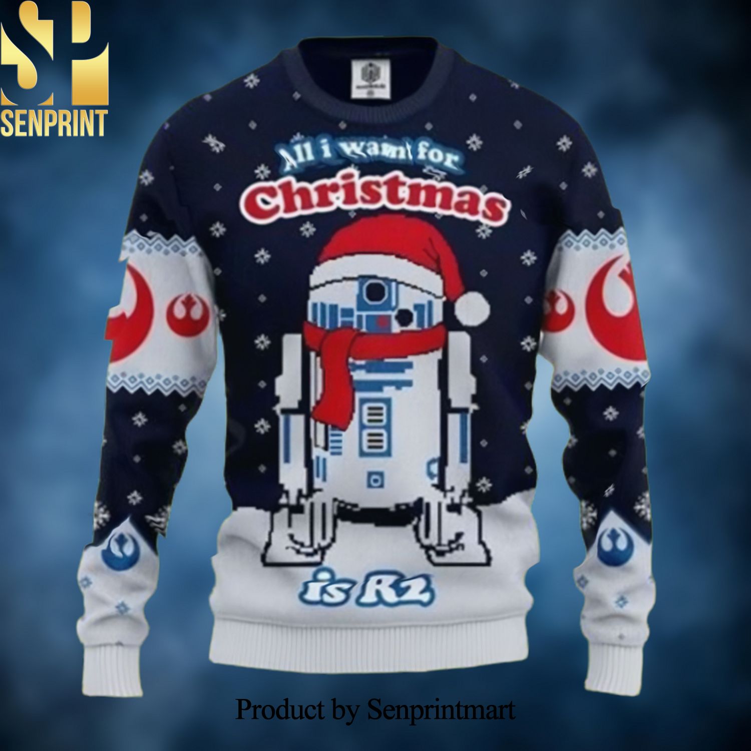 R2 All I Want For Christmas Star Wars Xmas Ugly Christmas Sweater