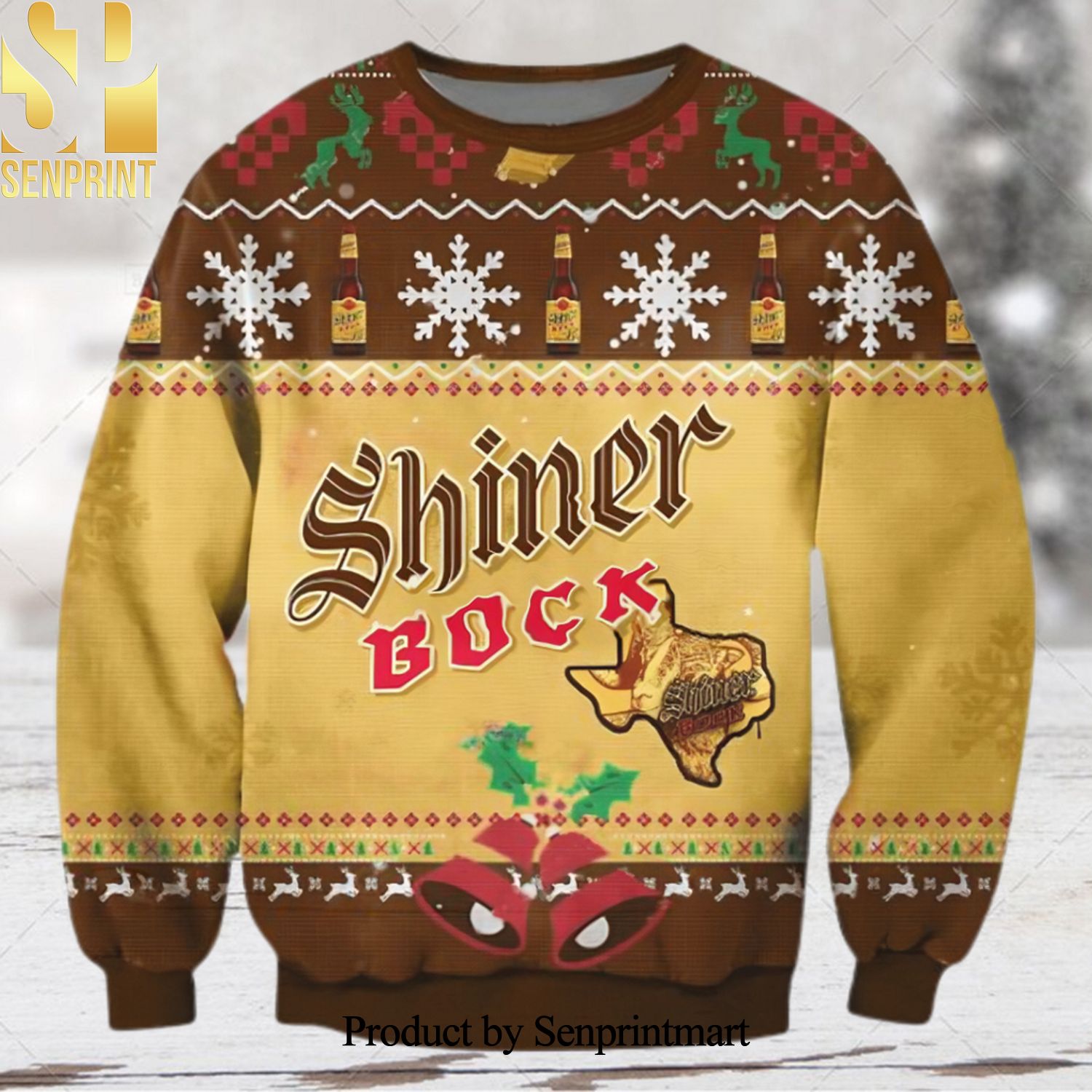Shiner Bock Texas Beer 3D Printed Ugly Christmas Sweater