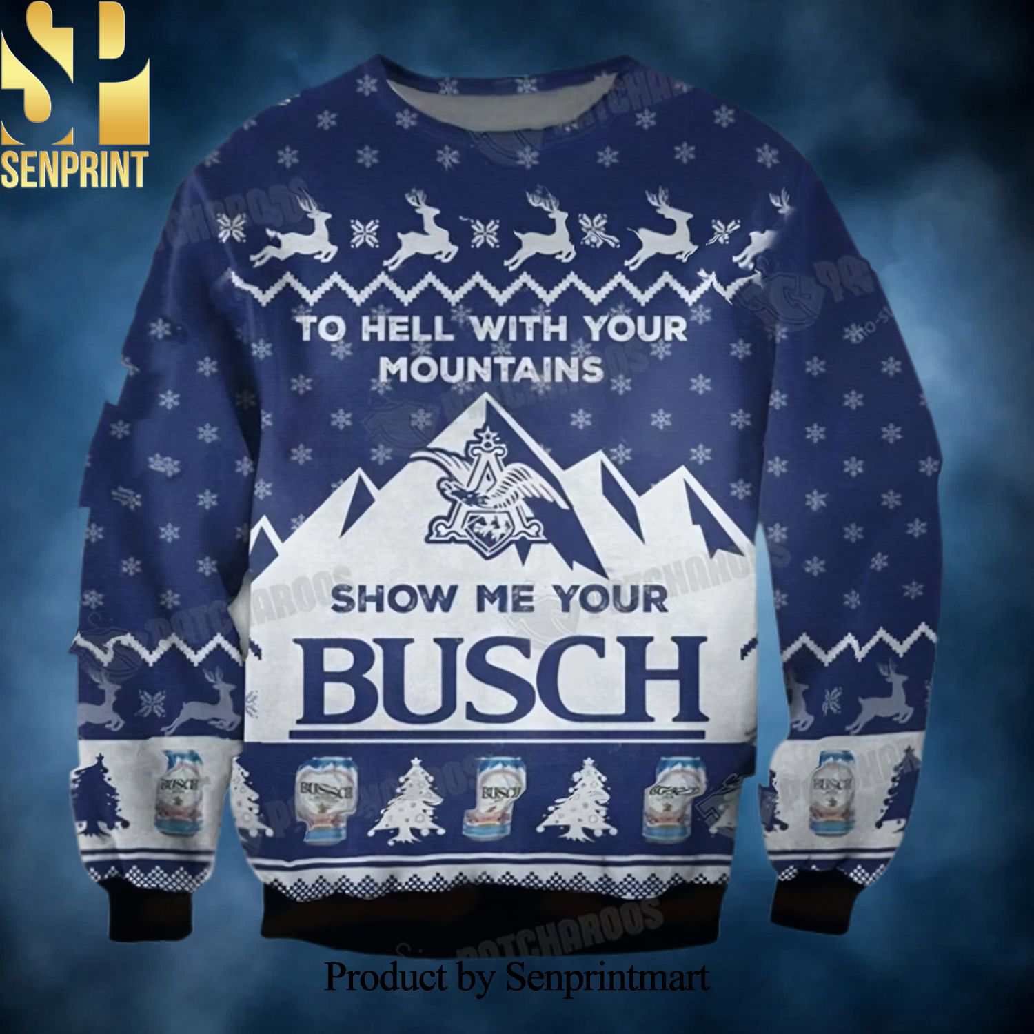 Show Me Your Busch Light Beer Gift Ugly Xmas Wool Knitted Sweater