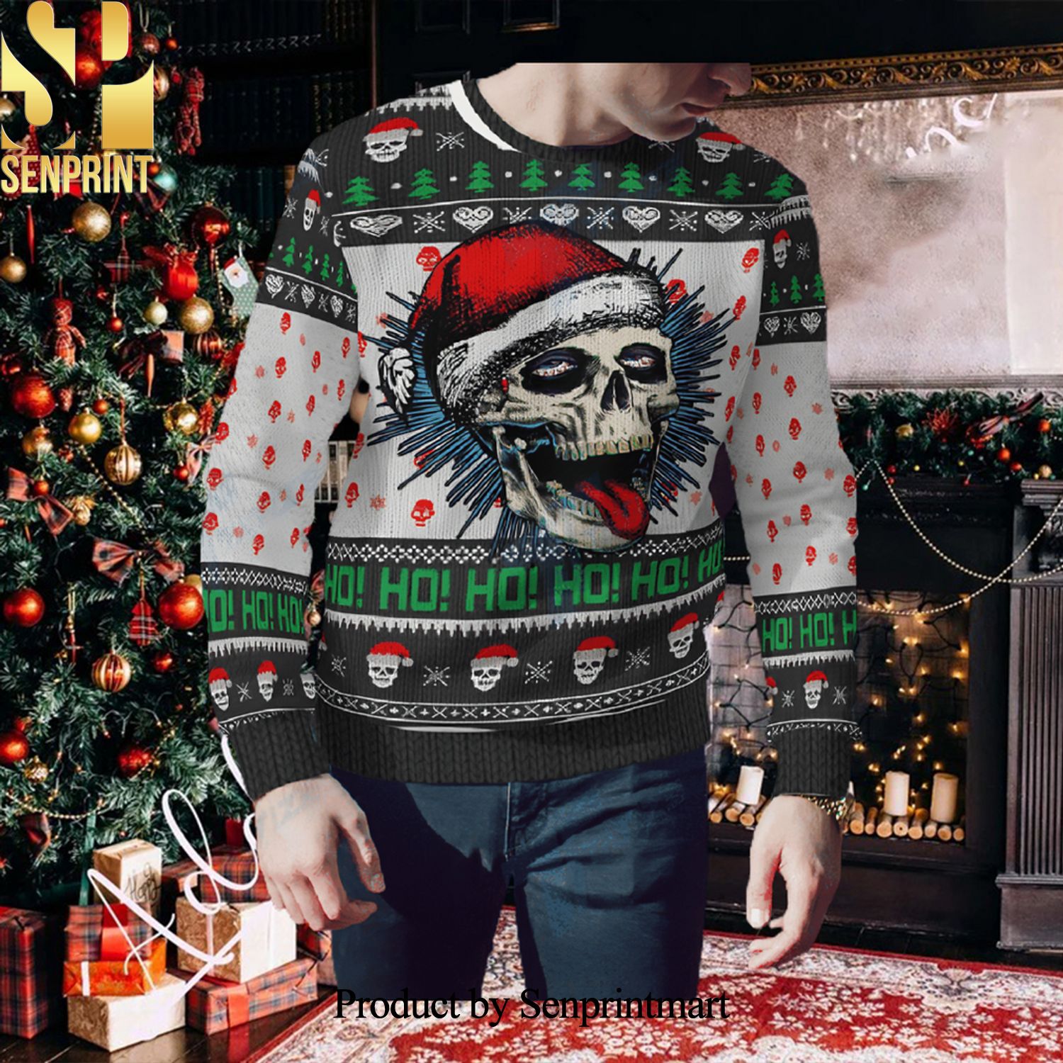Skull And Bodies 3D Printed Ugly Christmas Sweater