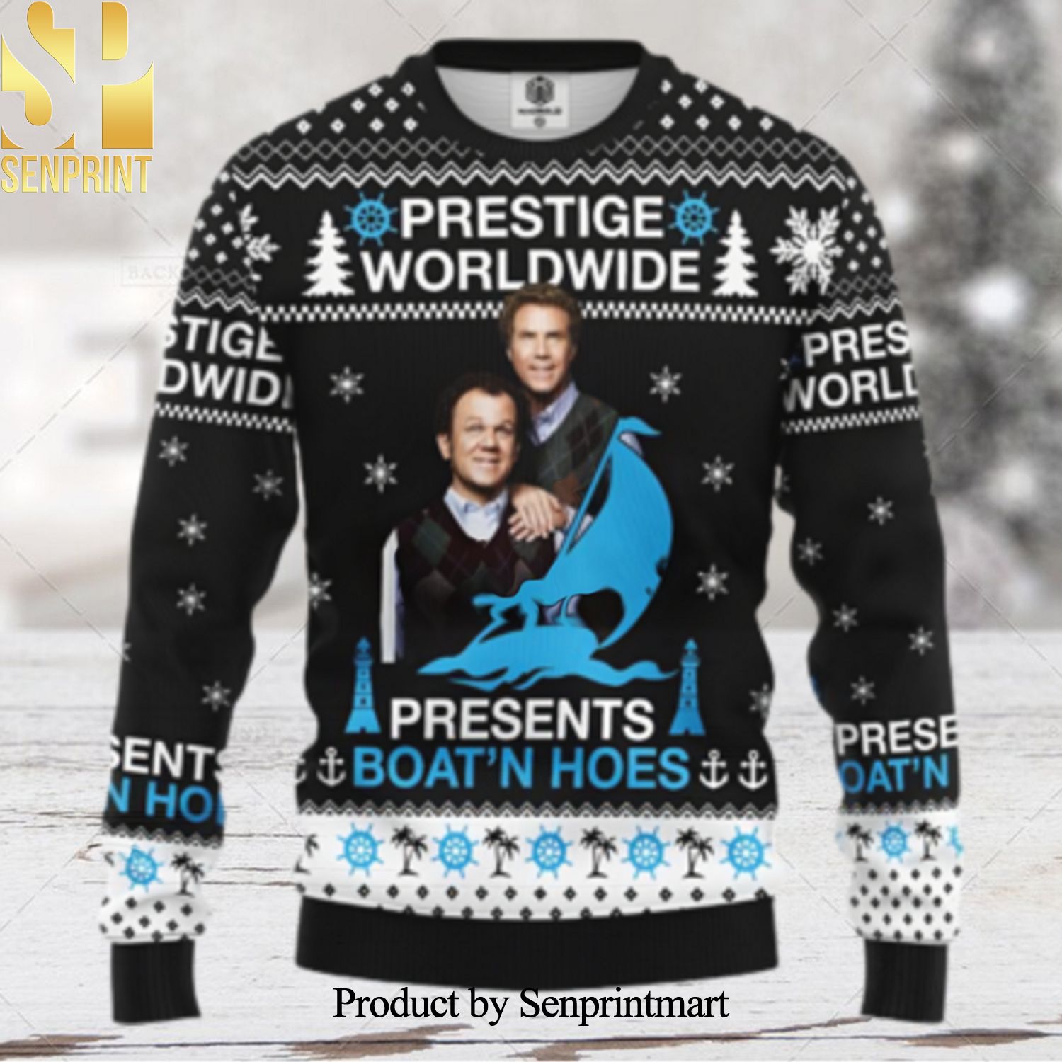 Step Brothers Gifts Prestige Worldwide Presents Boat n Hoes 3D Printed Ugly Christmas Sweater