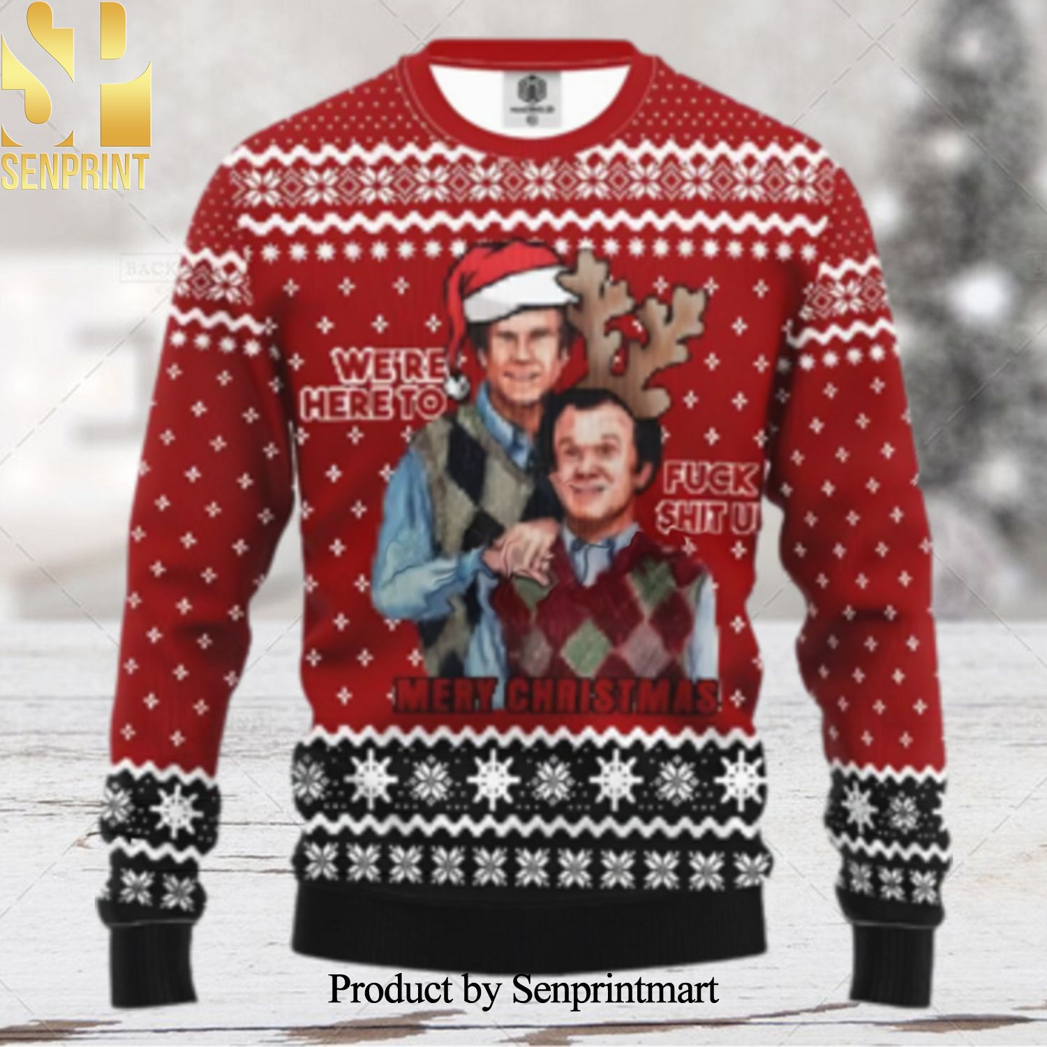 Step Brothers We re Here To Merry Xmas Christmas Ugly Wool Knitted Sweater