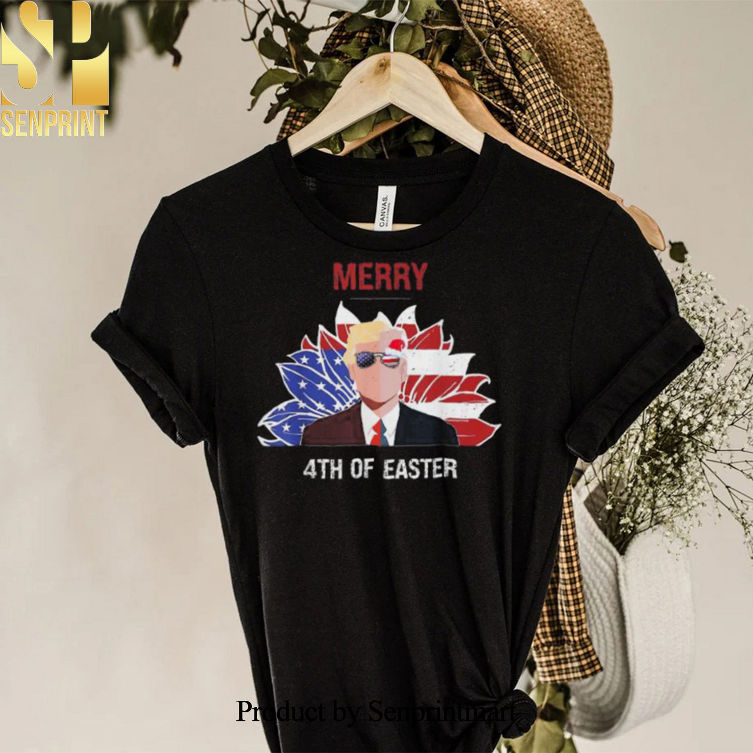 Sunflower Santa joe biden and Trump merry 4th of easter Christmas Ugly Wool Knitted Sweater
