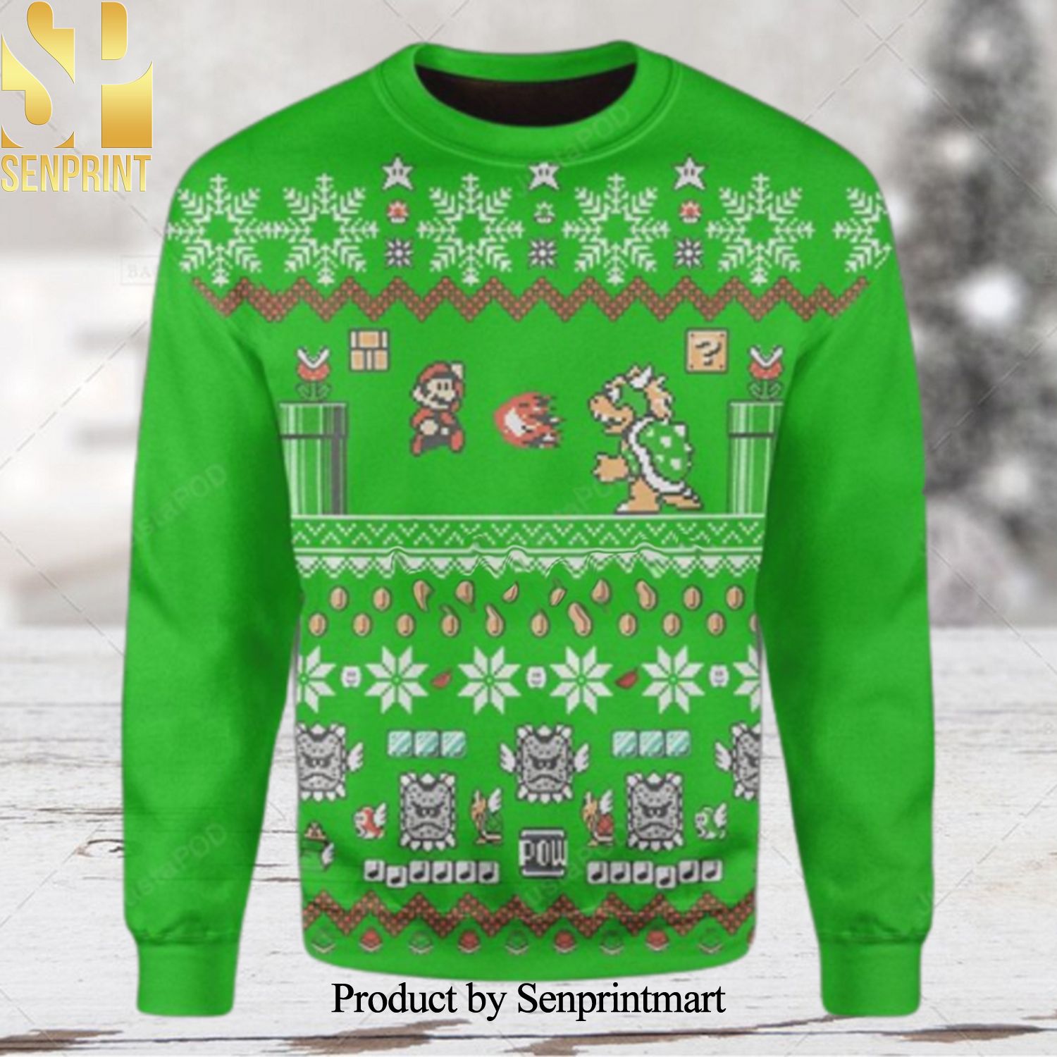 Super Mario Nintendo Ugly Christmas Wool Knitted Sweater