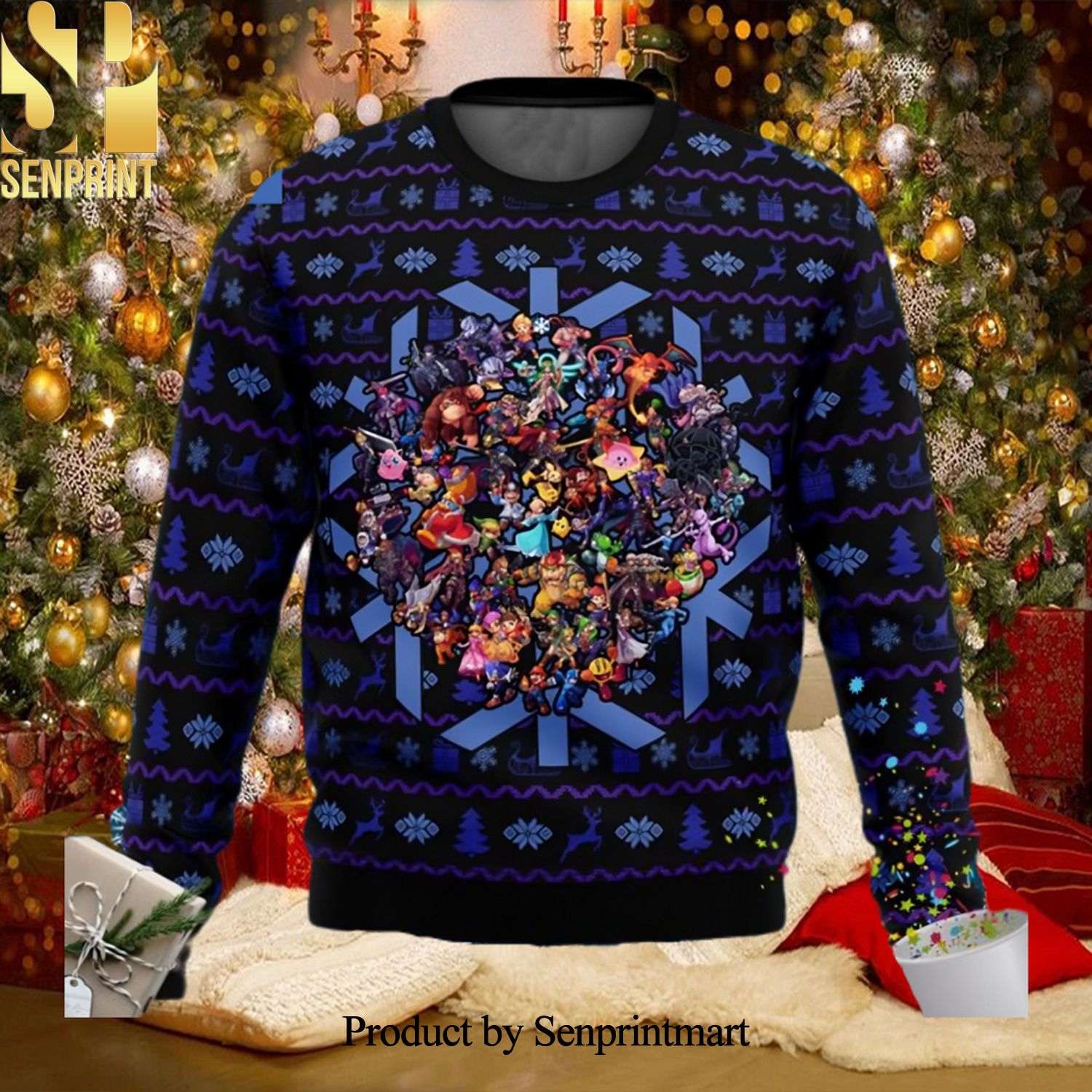 Super Smash Bros Ugly Xmas Wool Knitted Sweater