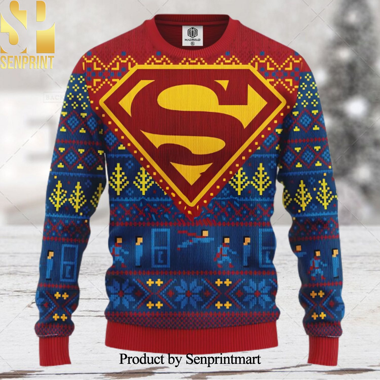Superman DC Comics Ugly Xmas Wool Knitted Sweater