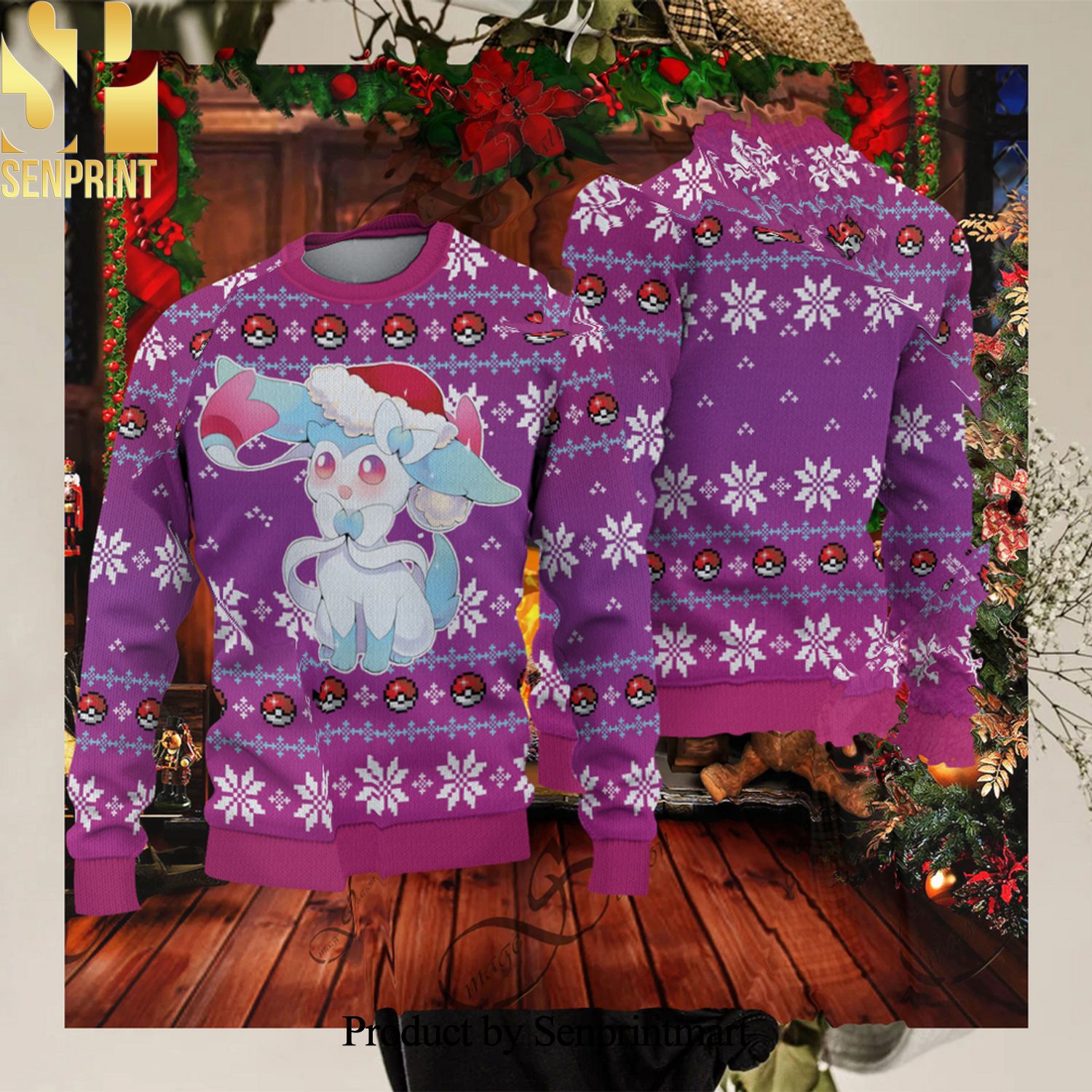 Sylveon Ugly Christmas Holiday Sweater