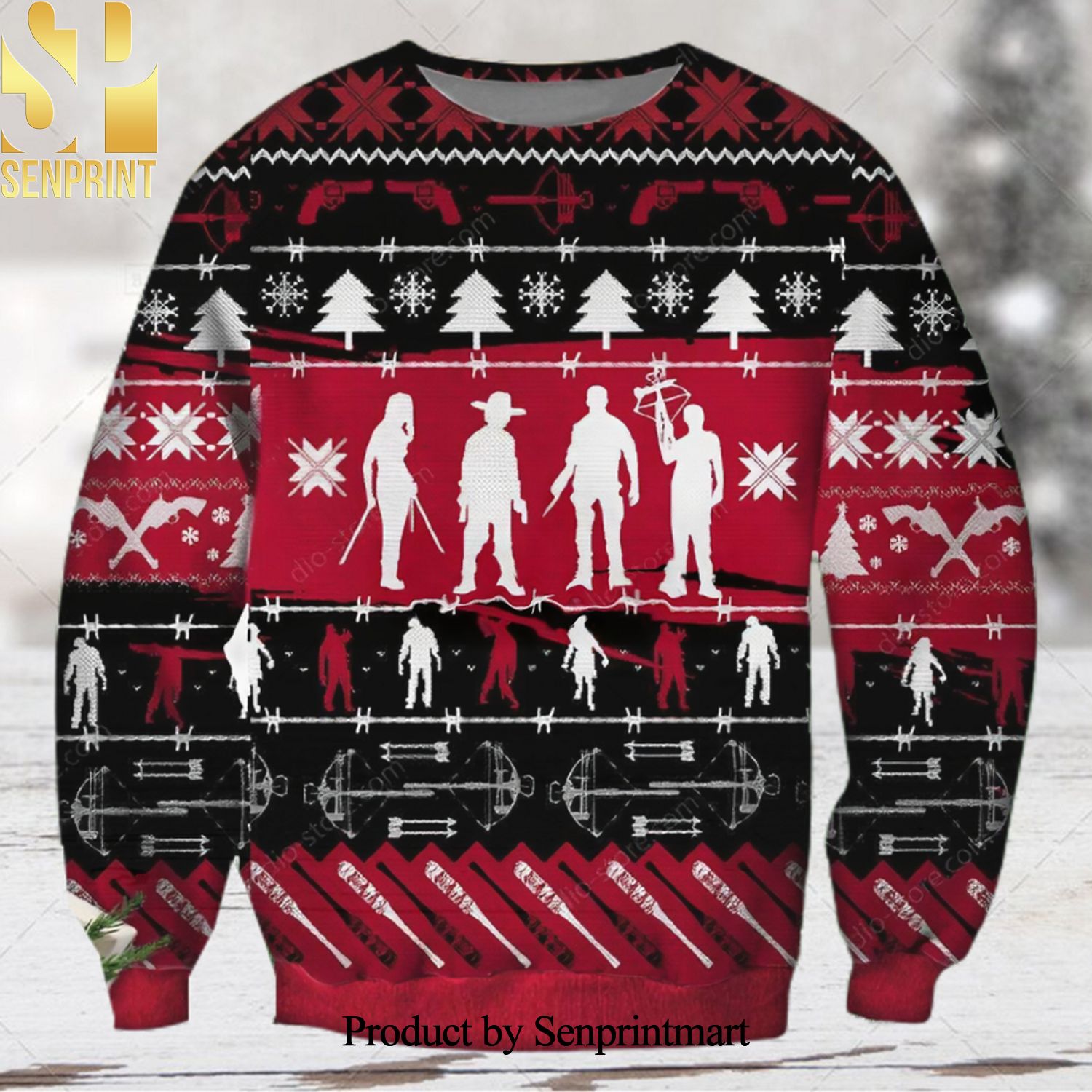 The Walking Dead Poster Christmas Wool Knitted 3D Sweater