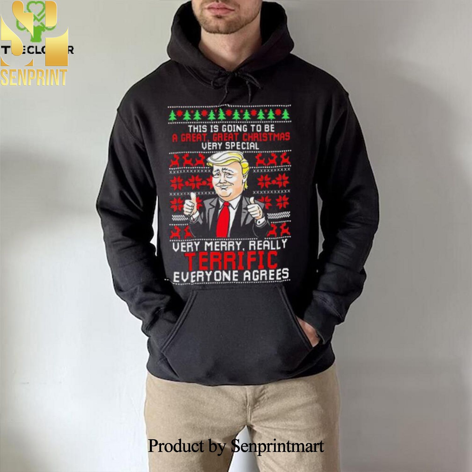 This Is Going To Be A Great Christmas Fun Trump Shirt Ugly Xmas Wool Knitted Sweater
