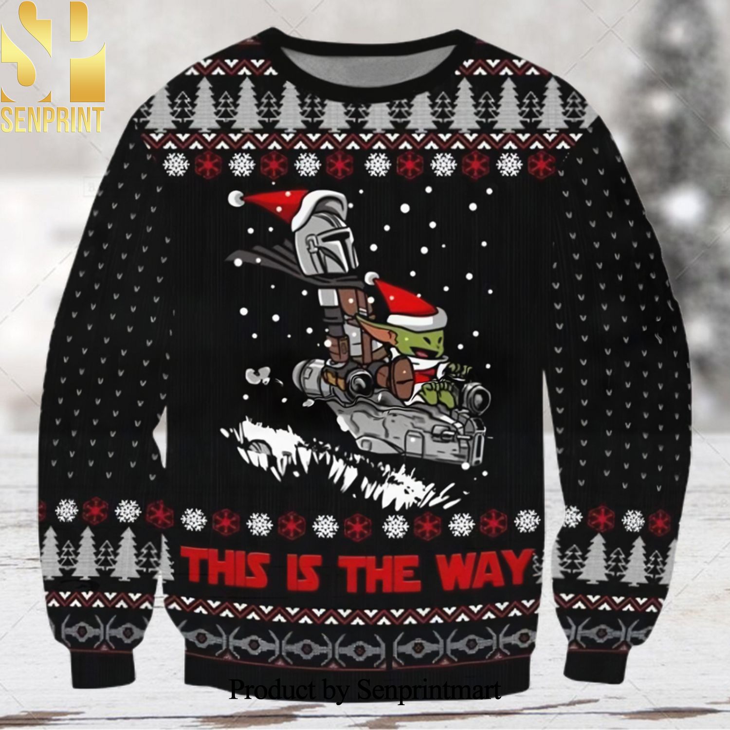 This Is The Way Baby Yoda Christmas Star Wars Christmas Wool Knitted 3D Sweater
