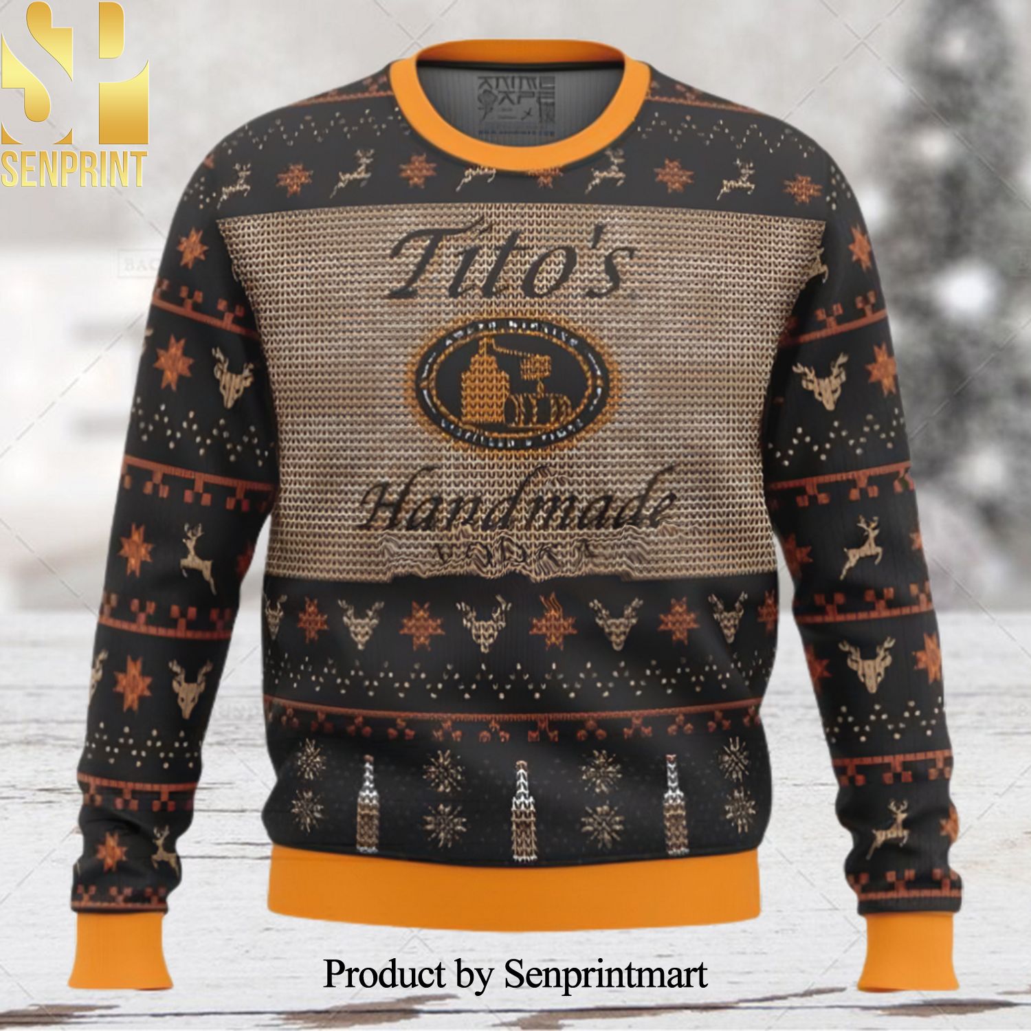 Tito s Vodka Christmas Ugly Wool Knitted Sweater