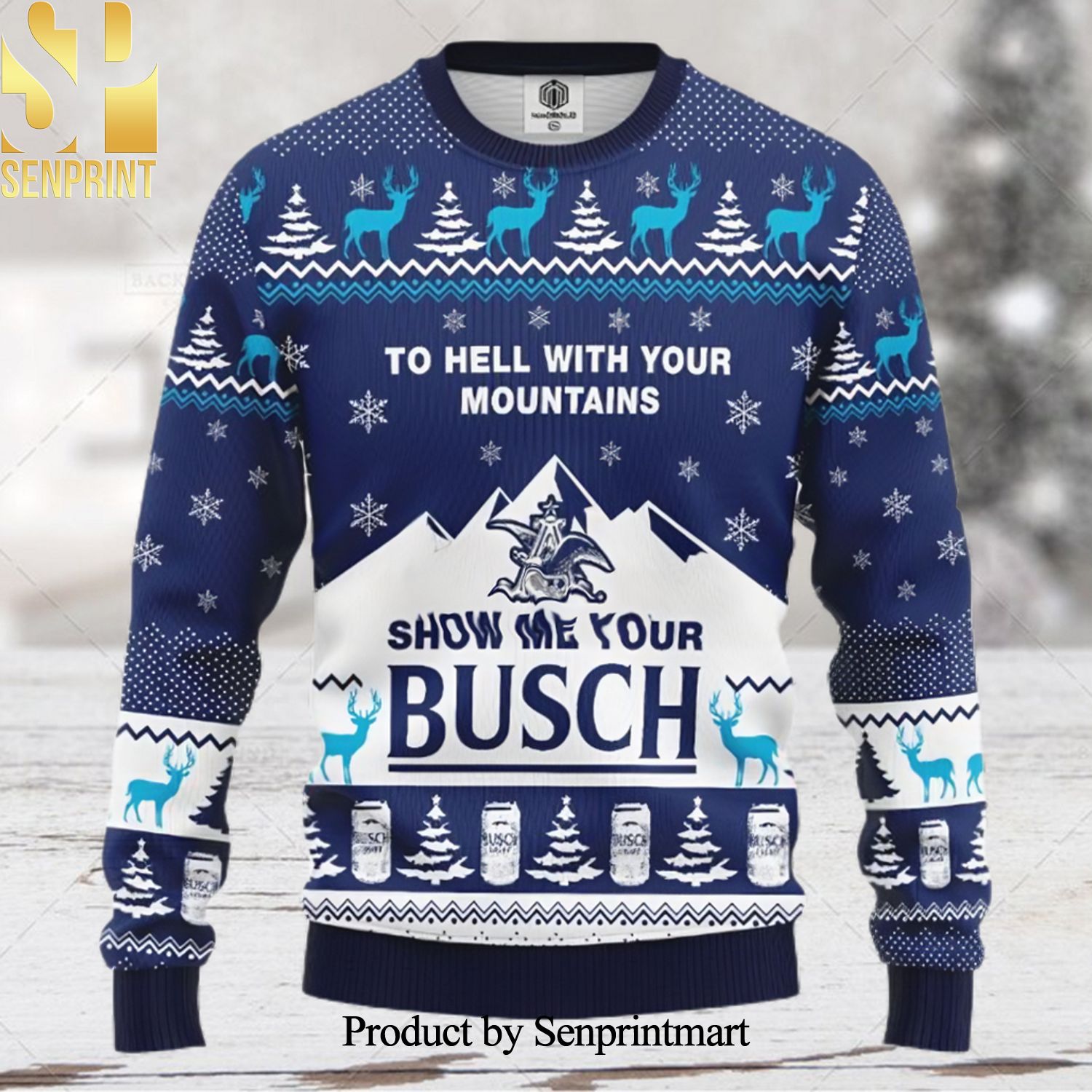 To Hell With Your Mountains Show Me Your Busch 3D Printed Ugly Christmas Sweater