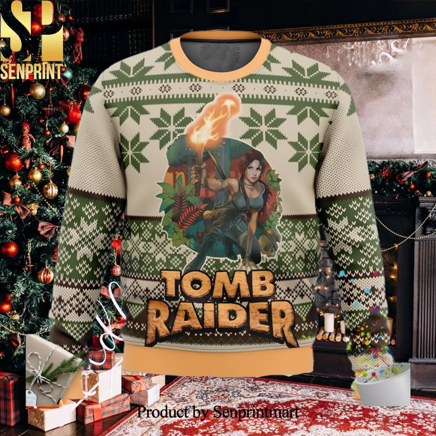 Tomb Raider Ugly Christmas Holiday Sweater