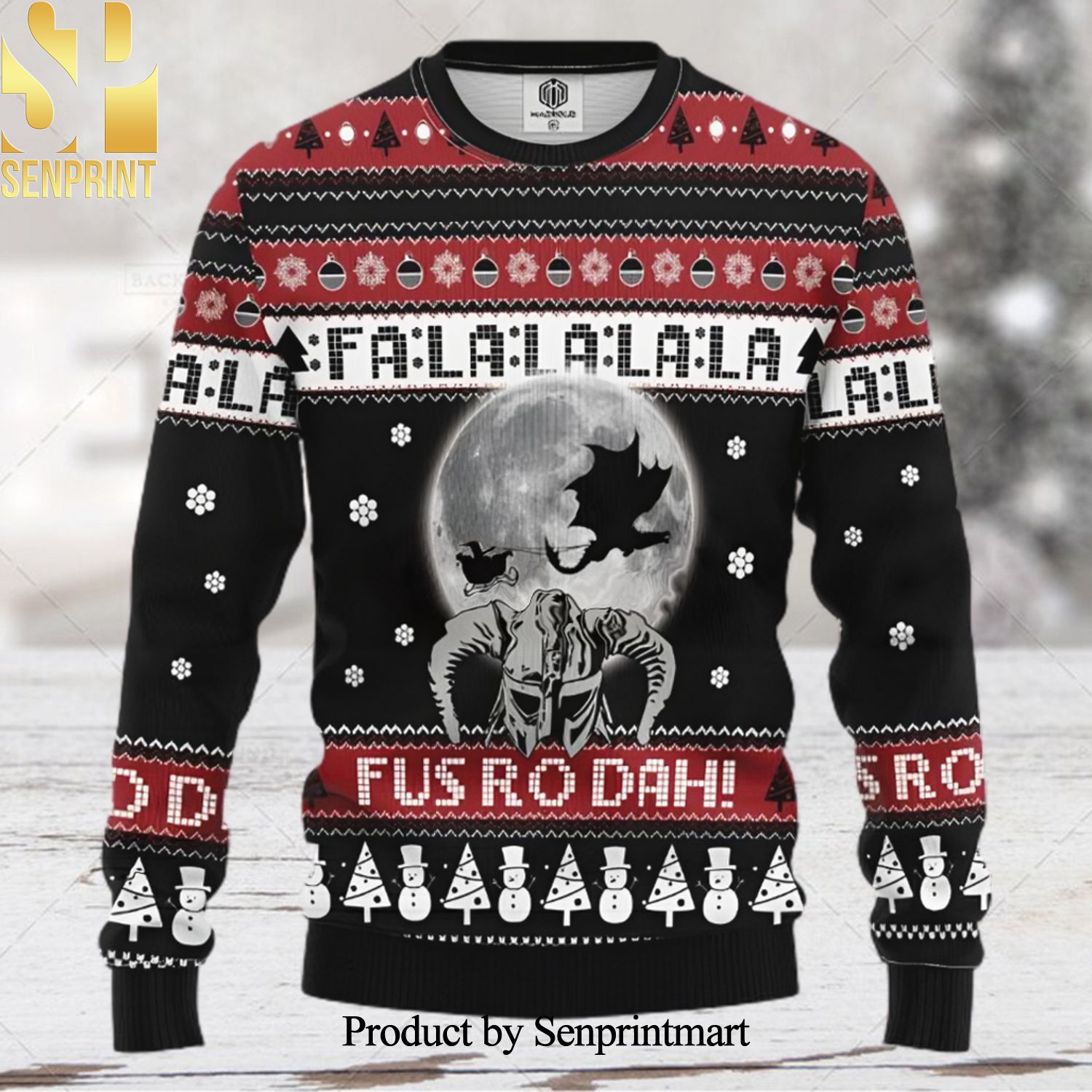 Viking Falala Fus Ro Dah 3D Printed Ugly Christmas Sweater
