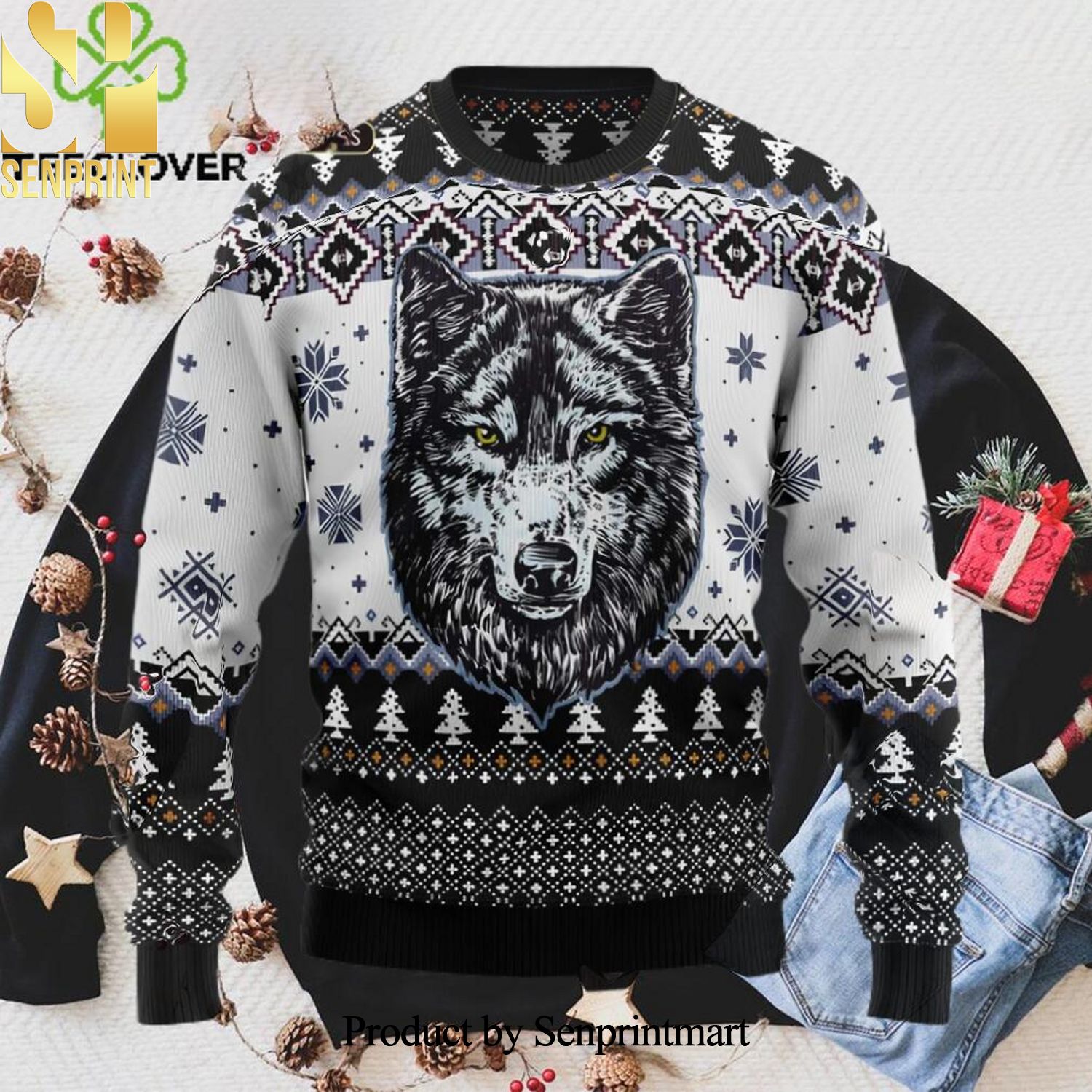Wolf Ugly Christmas Sweater