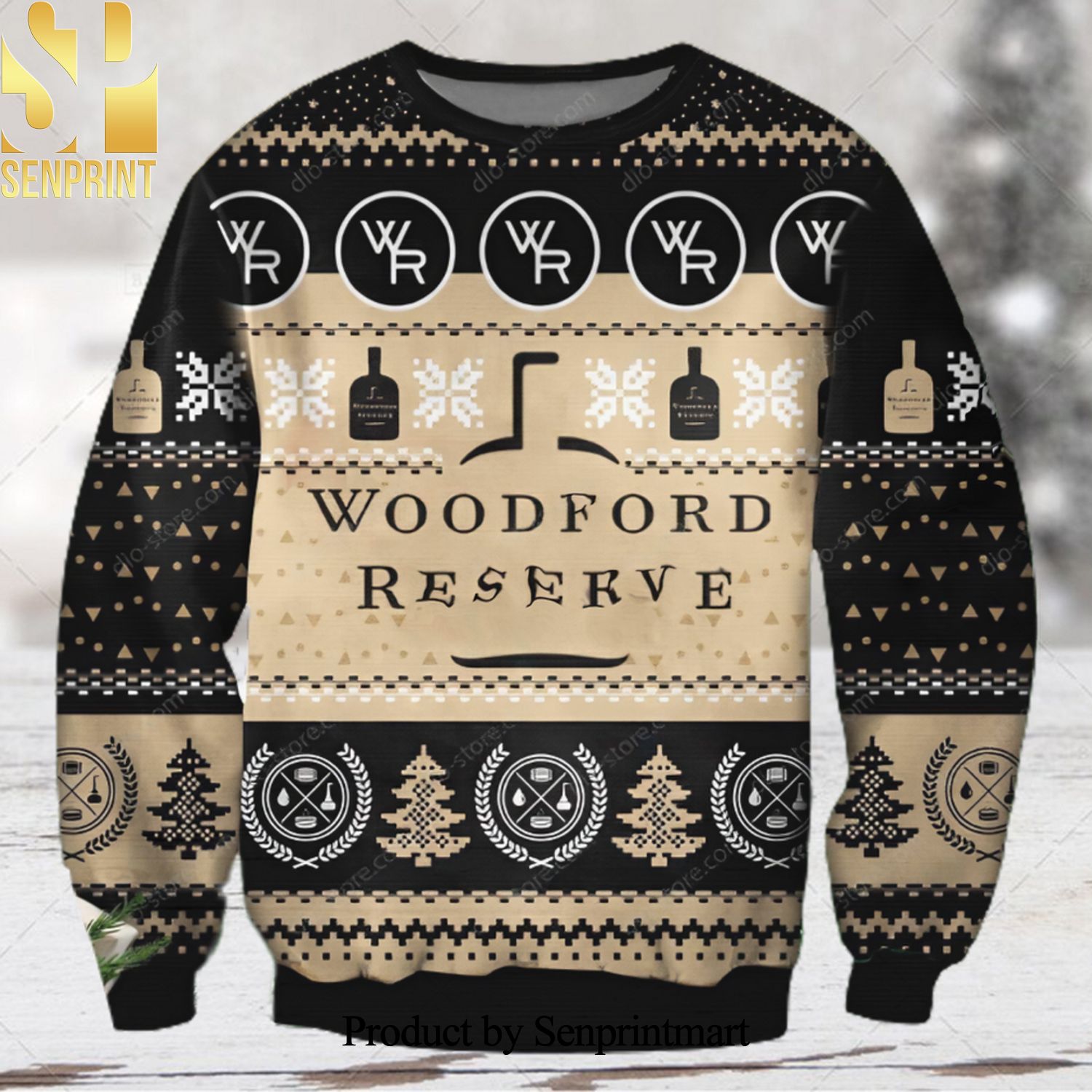 Woodford Reverse Wine Christmas Ugly Wool Knitted Sweater
