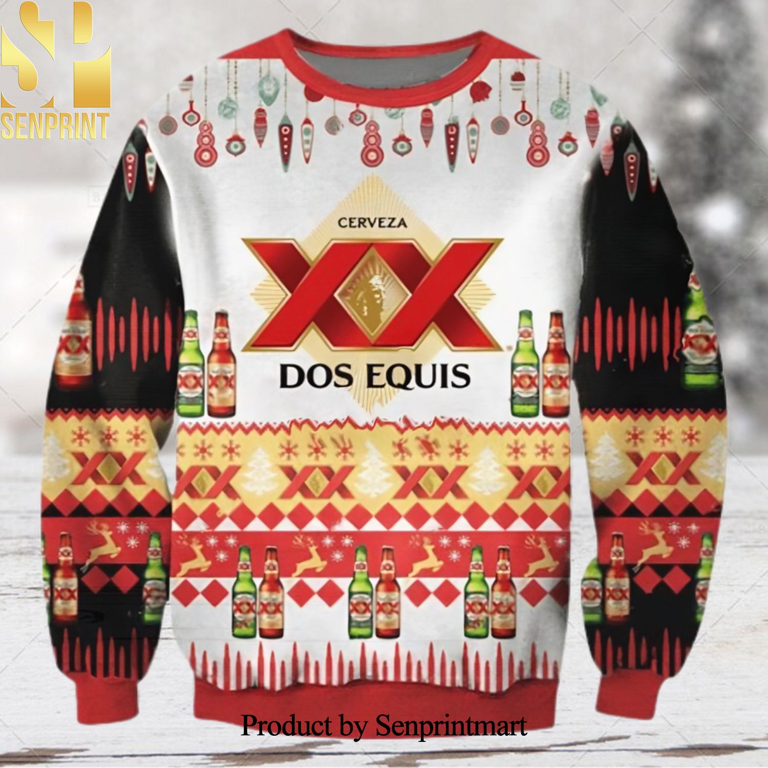 Xx Dos Equis Cerveza Beer Xmas Gift Fan Ugly Christmas Holiday Sweater