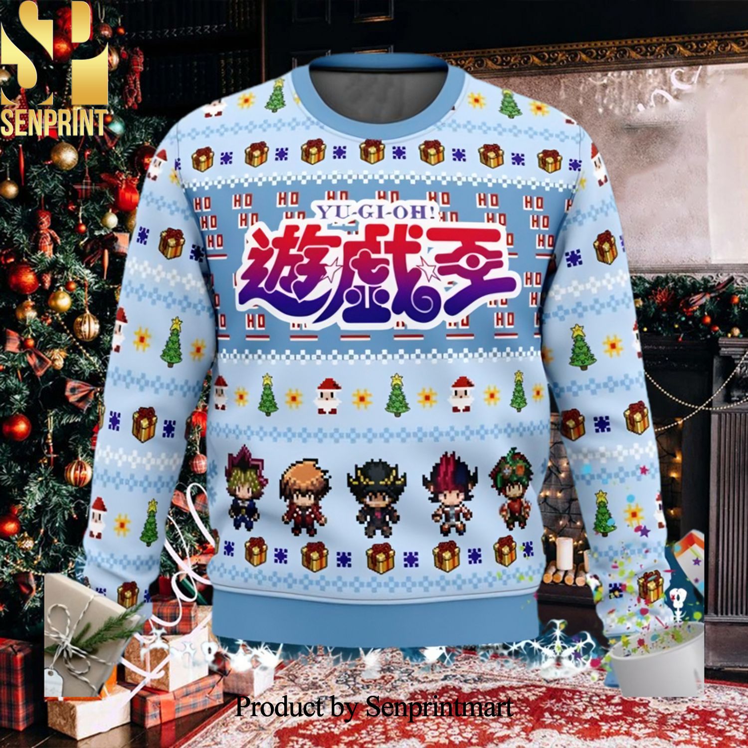 Yu Gi Oh Character Sprites Ugly Xmas Wool Knitted Sweater