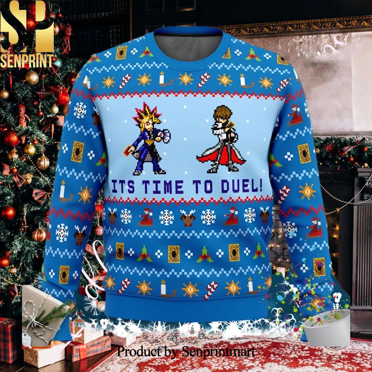 Yu Gi Oh It’s Time To Duel Ugly Christmas Wool Knitted Sweater