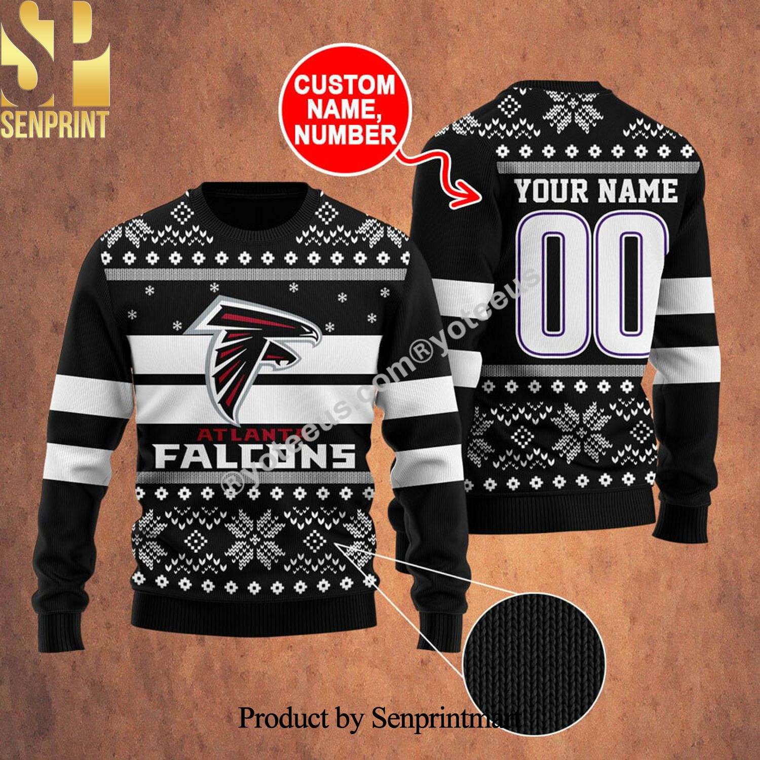 Atlanta Falcons Ugly Xmas Wool Knitted Sweater