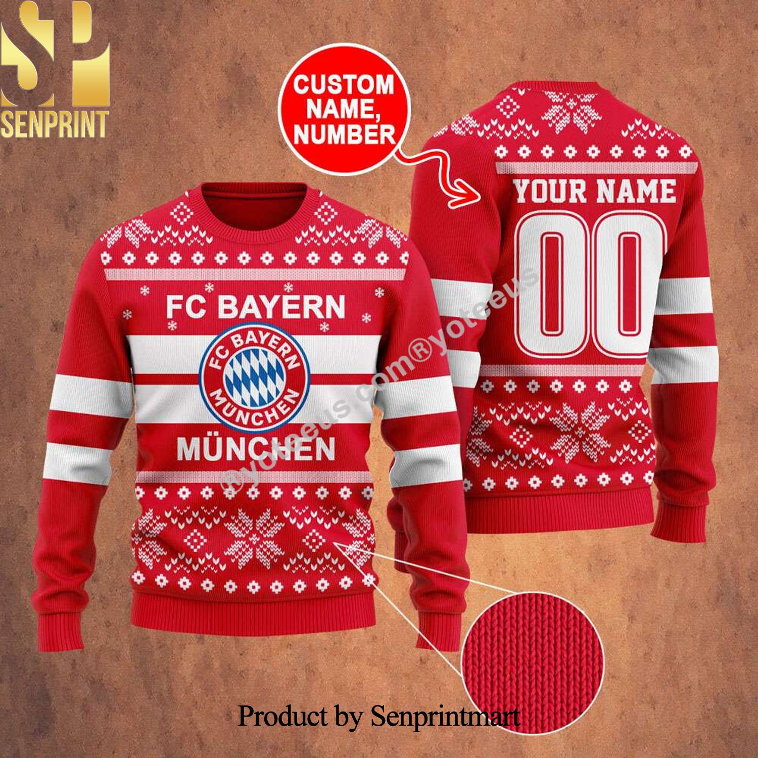 Bayern Munich Christmas Ugly Wool Knitted Sweater