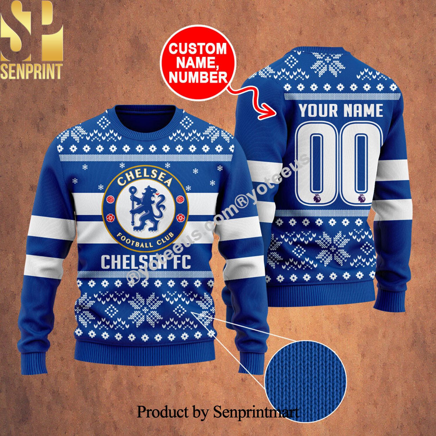 Chelsea Christmas Ugly Wool Knitted Sweater