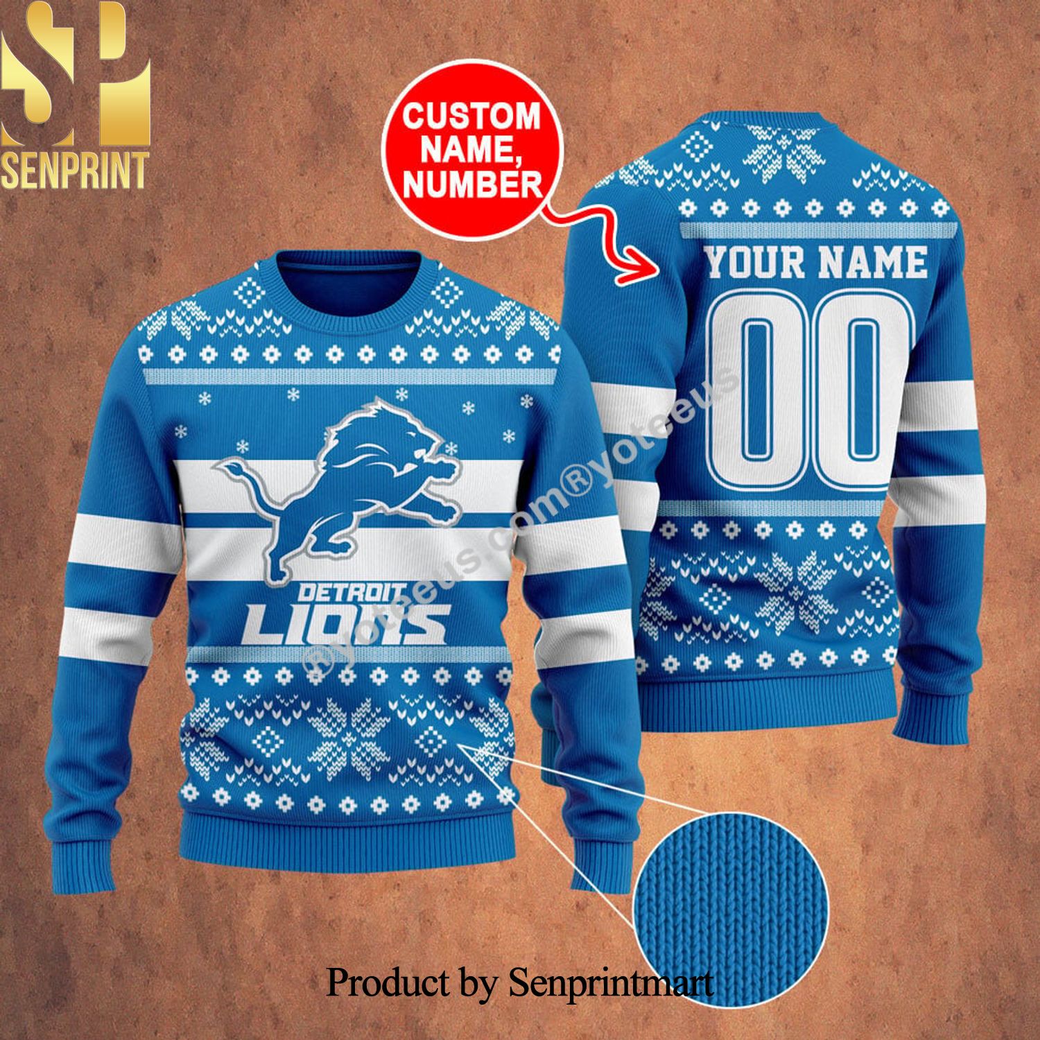 Detroit Lions Ugly Christmas Holiday Sweater