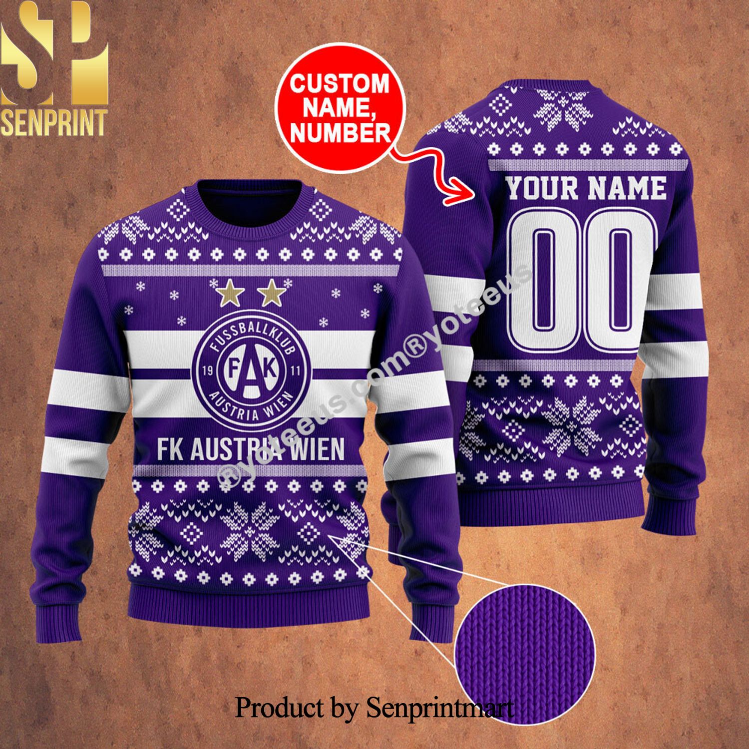 FK Austria Wien Ugly Xmas Wool Knitted Sweater