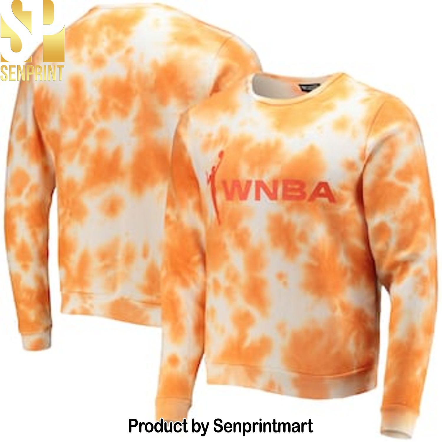 WNBA The Wild Collective Orange Cloud Wash Full Printing Sweatshirt