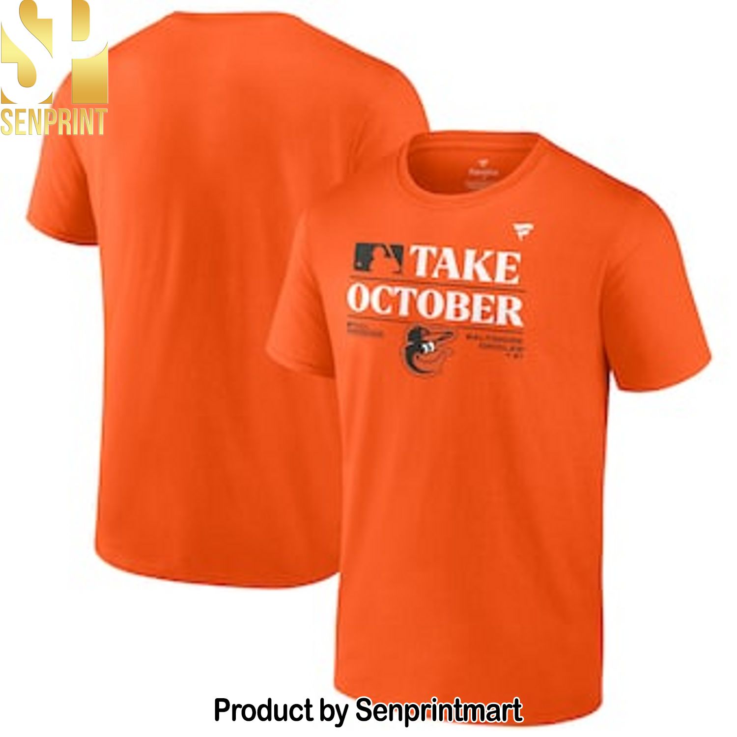 MLB Baltimore Orioles Version Orange 2023 Take October Postseason Locker Room Full Printed Shirt