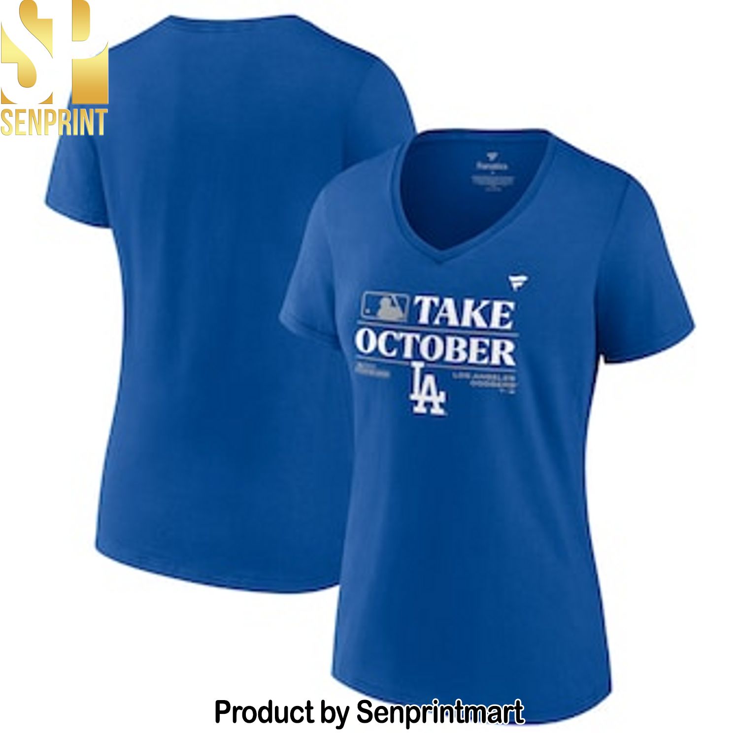 MLB Los Angeles Dodgers Version Royal 2023 Take October Postseason Locker Room 3D Shirt