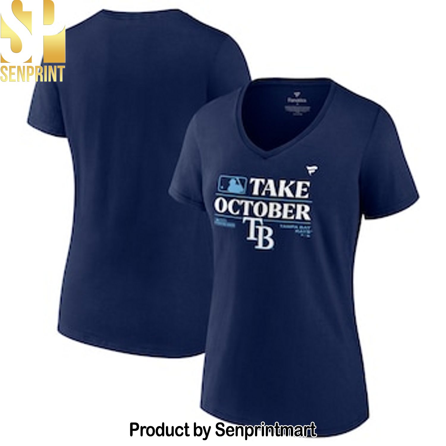 MLB Tampa Bay Rays Version Navy 2023 Take October Postseason Locker Room 3D Shirt