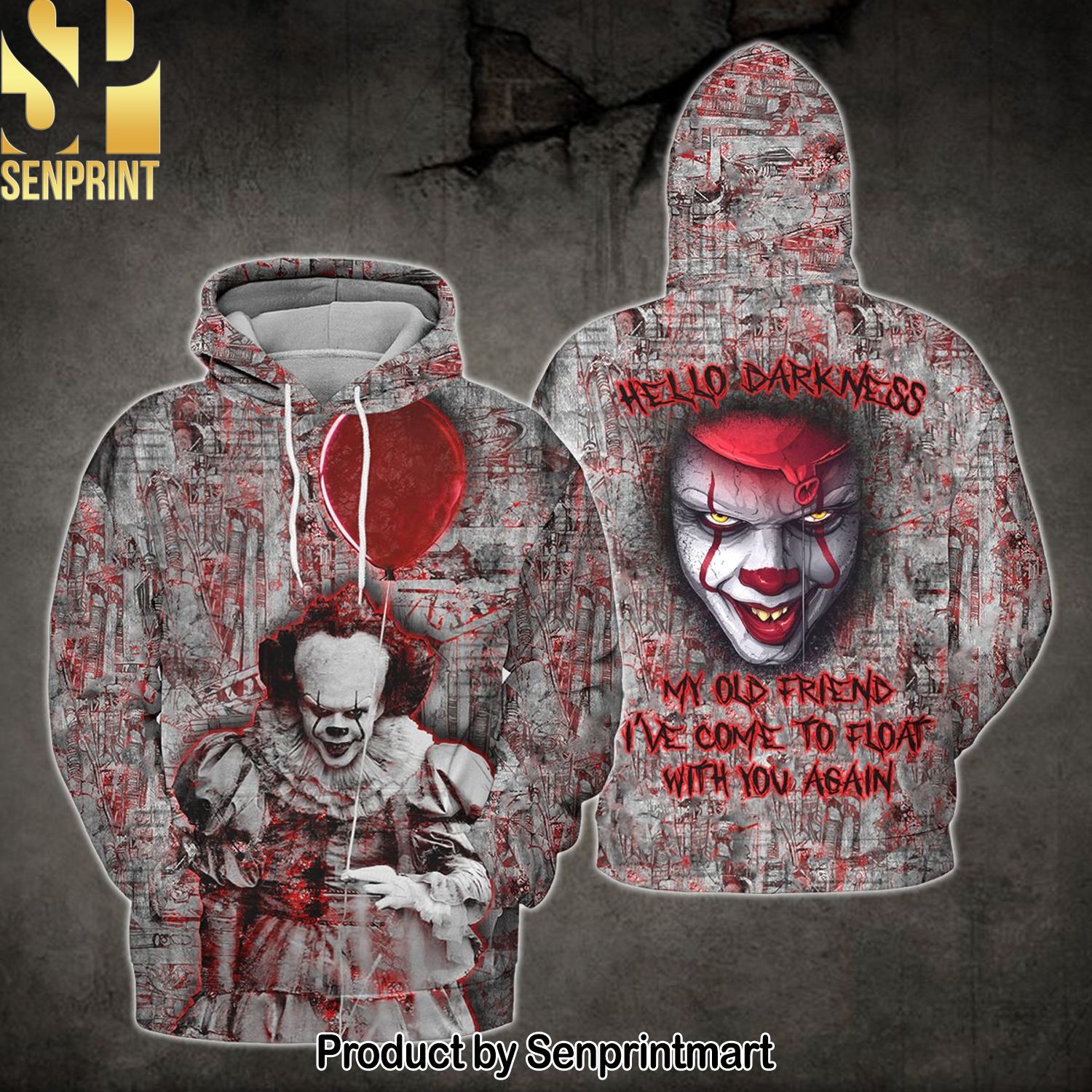 Hello Darkness My Old Friend Pennywise Halloween Hoodie