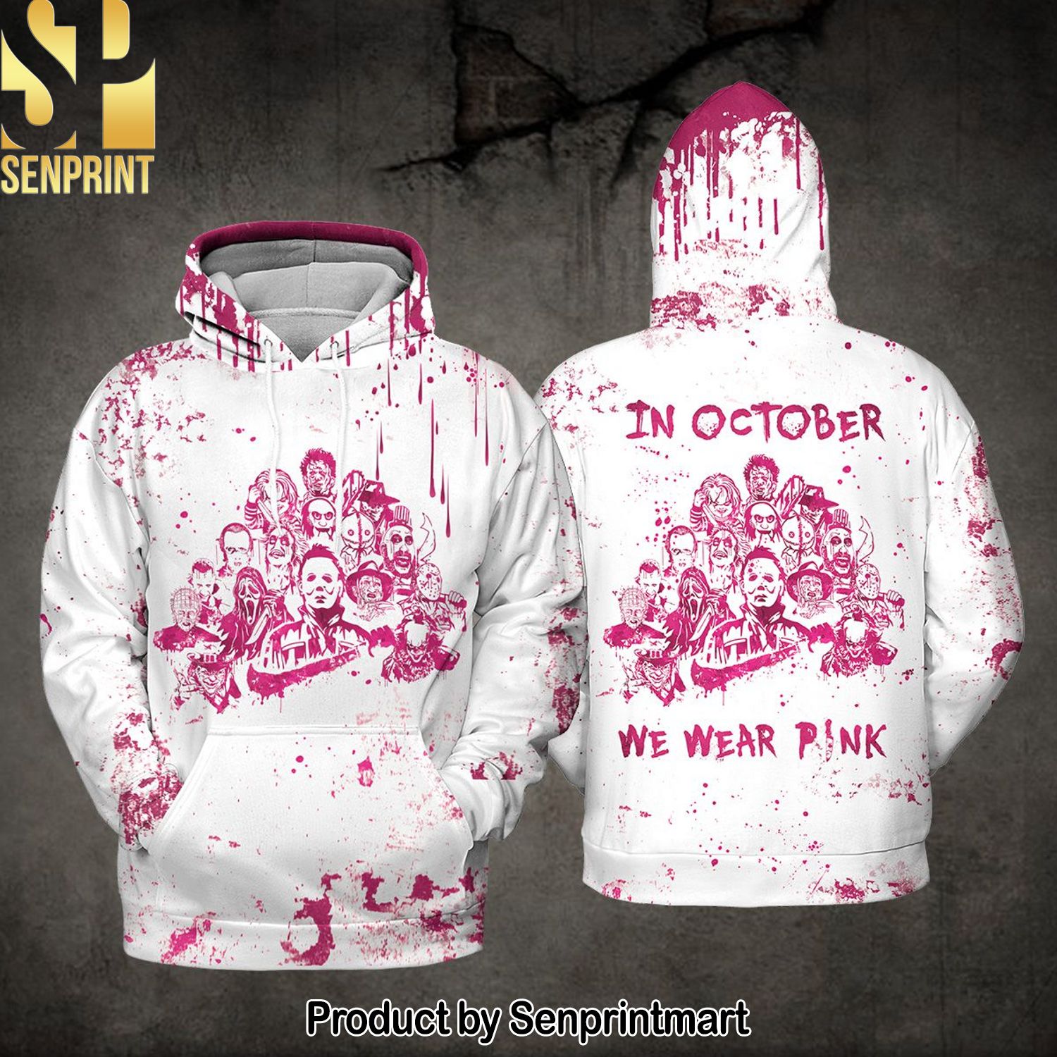 In October We Wear Pink Halloween Hoodie