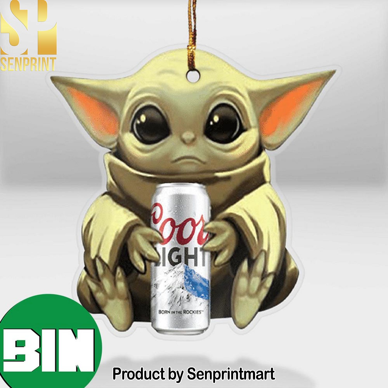 Christmas Gifts Baby Yoda Hug Coors Light For Beer Lovers Star Wars Ornament