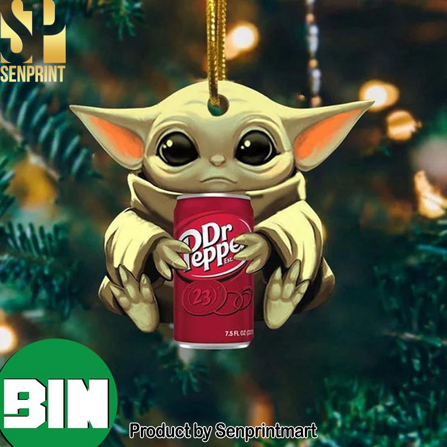 Christmas Gifts Baby Yoda Hug Dr Pepper Ultra For Beer Lovers Star Wars Ornament