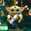 Christmas Gifts Baby Yoda Hug Hamm’s Brewery Christmas Star Wars For Beer Lovers 2023 Ornament