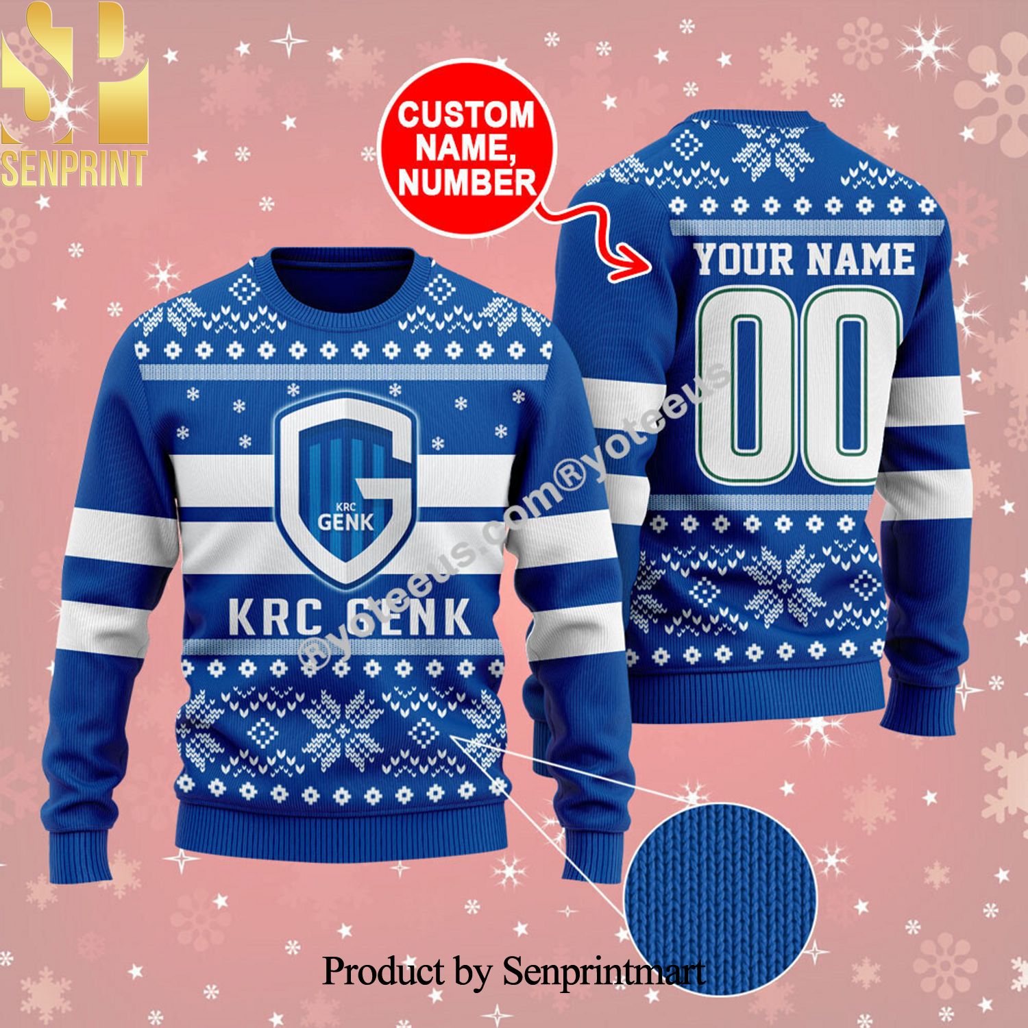 KRC Genk Ugly Xmas Wool Knitted Sweater