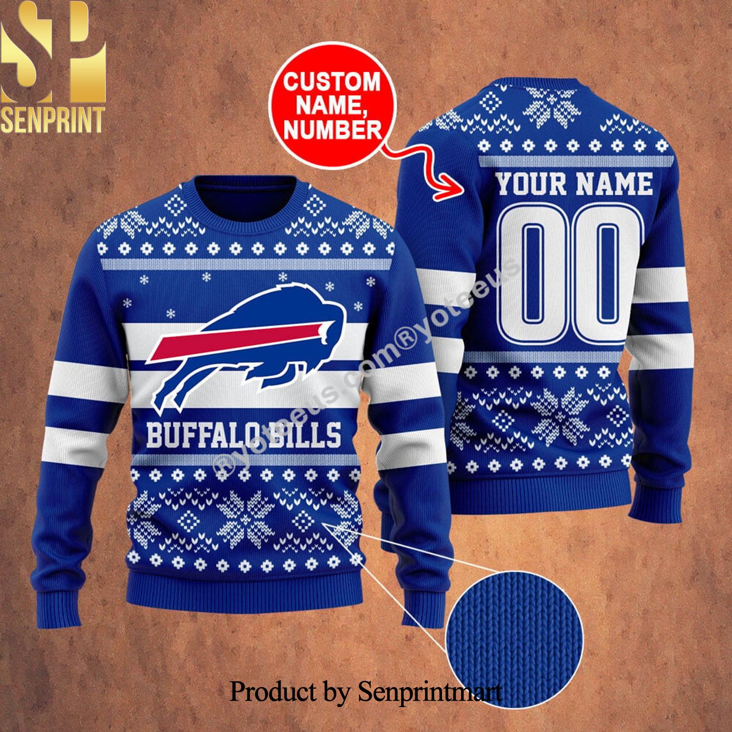 Las Buffalo Bills Ugly Christmas Holiday Sweater